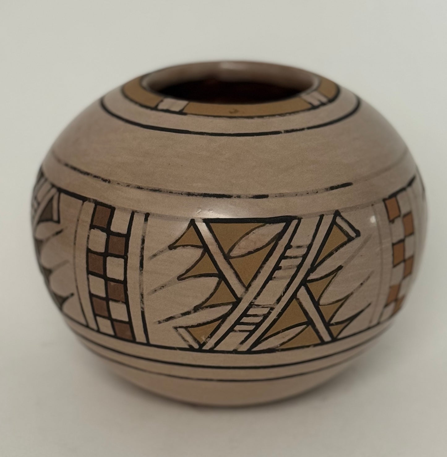 Crucita Gonzalez Calabasa 1921-1999 Blue Corn Polychrome Native American Artist San Ildefonso