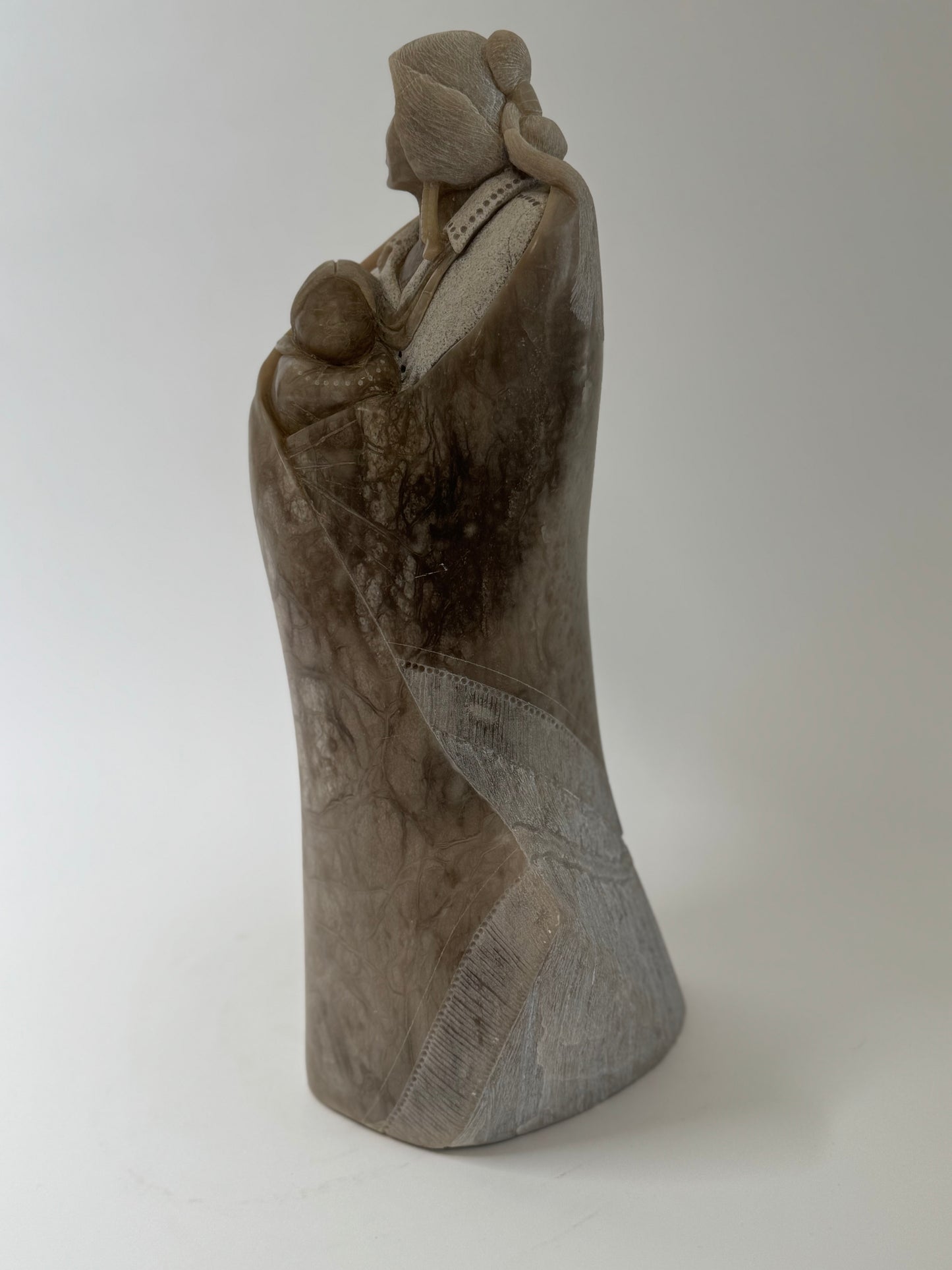 Native American Indian “Mother & Child” Stone Sculpture Alvin Marshall