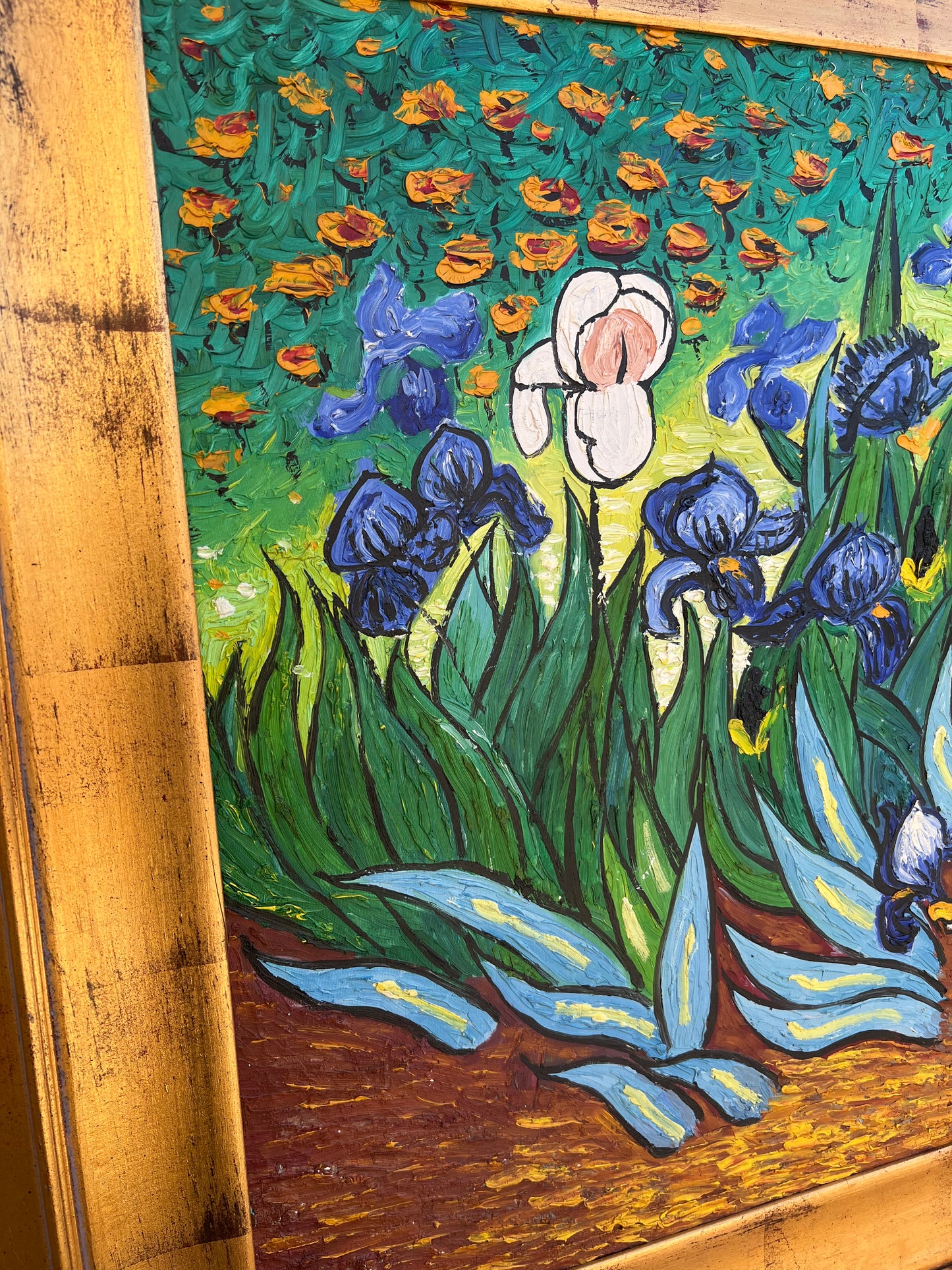 Unknown Artist Heavy Textured Floral Art