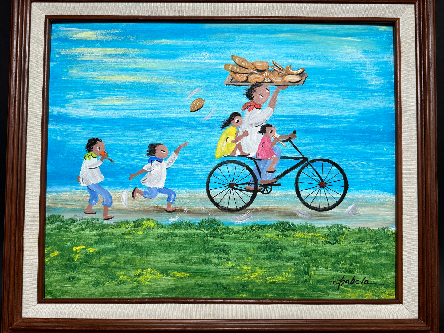 Original Oil on Board “ La Bicicleta” Elizabeth Chubela Haas 1904-2002