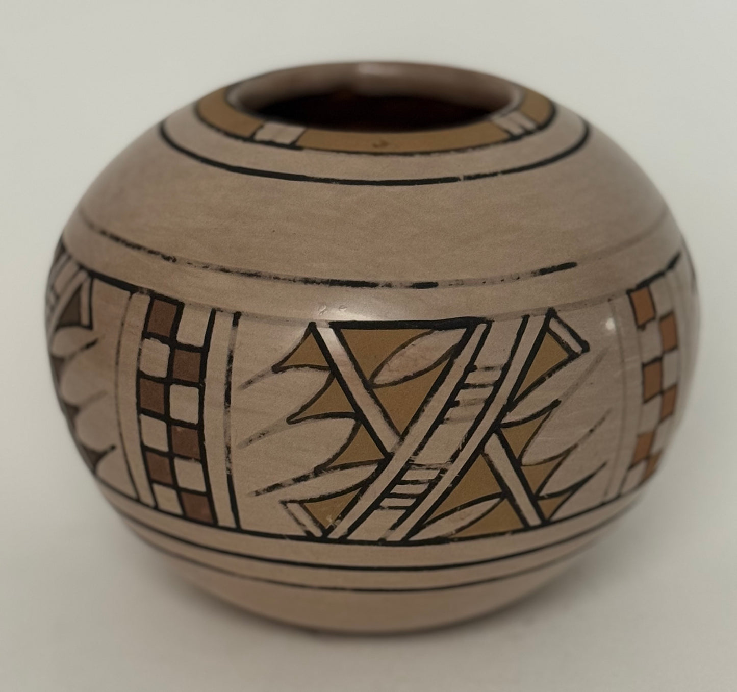 Crucita Gonzalez Calabasa 1921-1999 Blue Corn Polychrome Native American Artist San Ildefonso