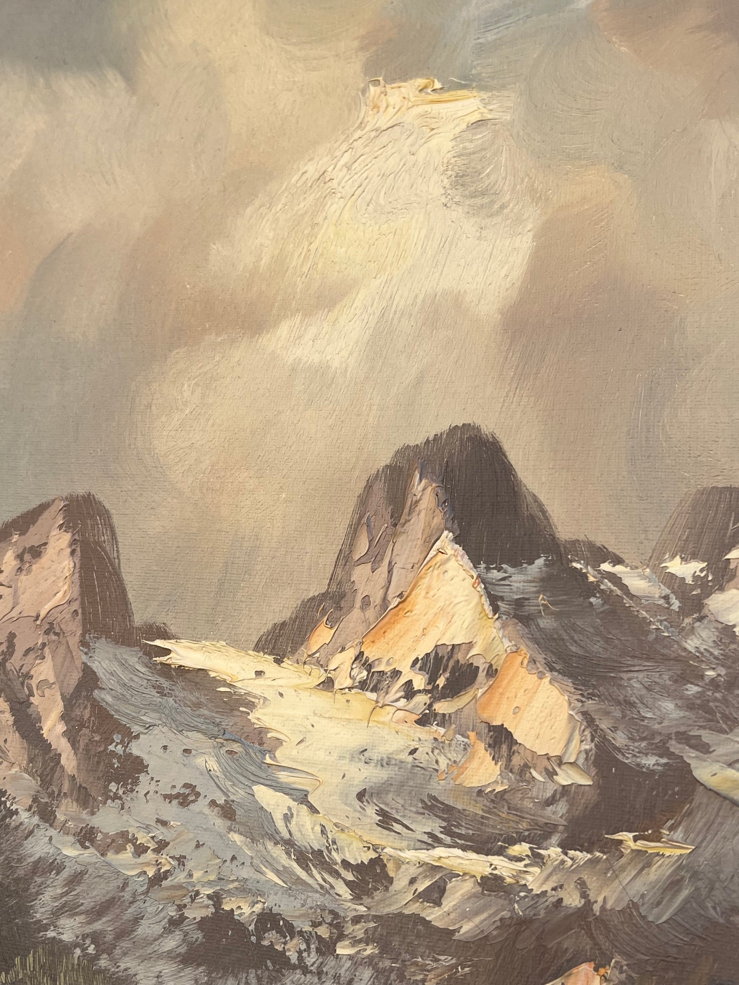 Vintage Landscape Original Oil Painting on Canvas
