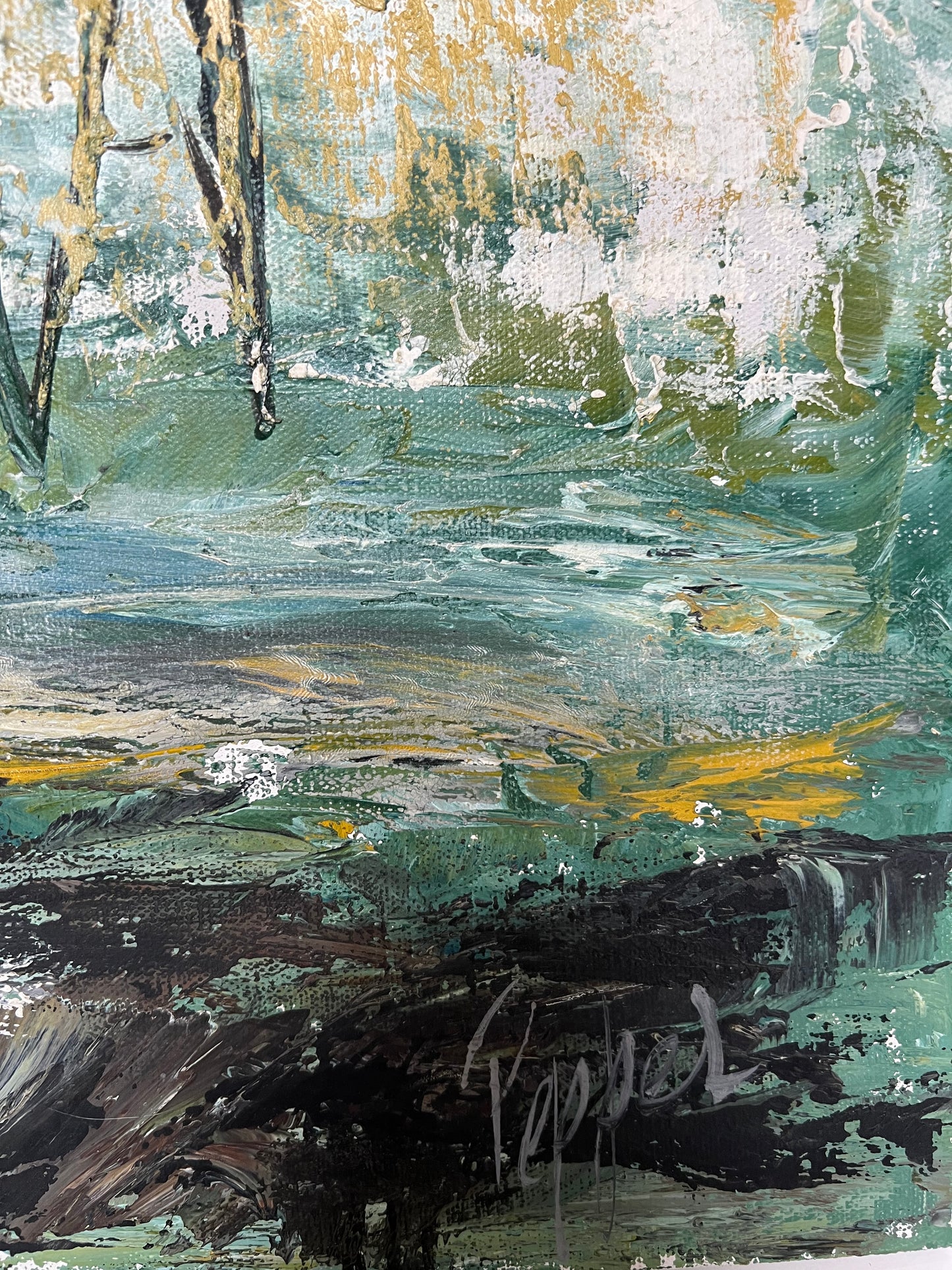 Bob Pepper “ Ponderosa” Oil, Palette Knife Canvas