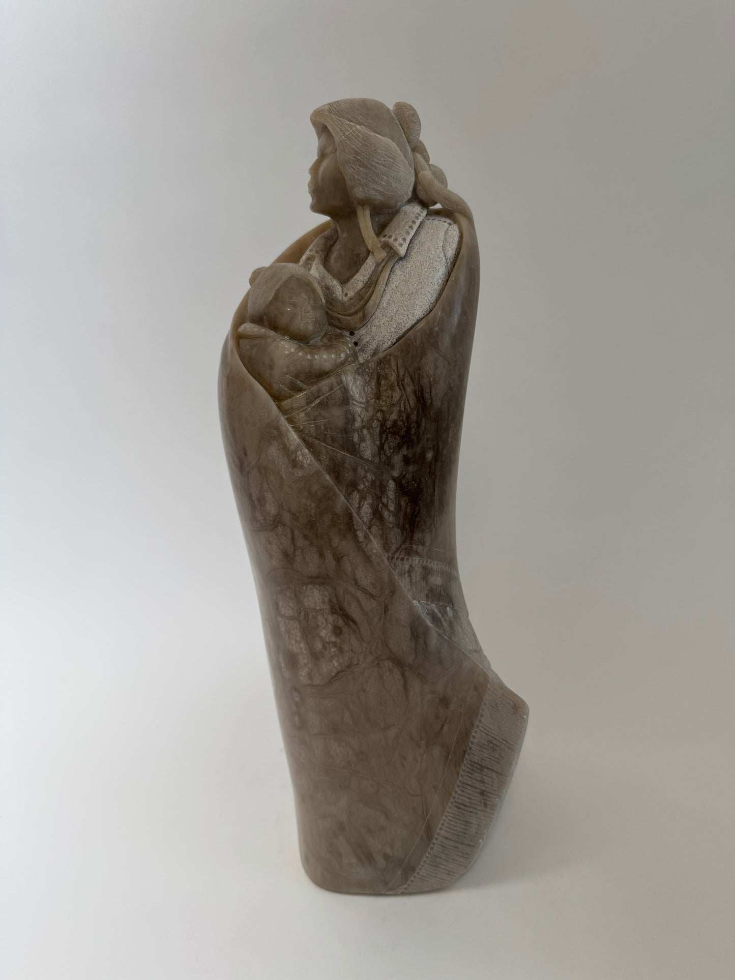 Native American Indian “Mother & Child” Stone Sculpture Alvin Marshall