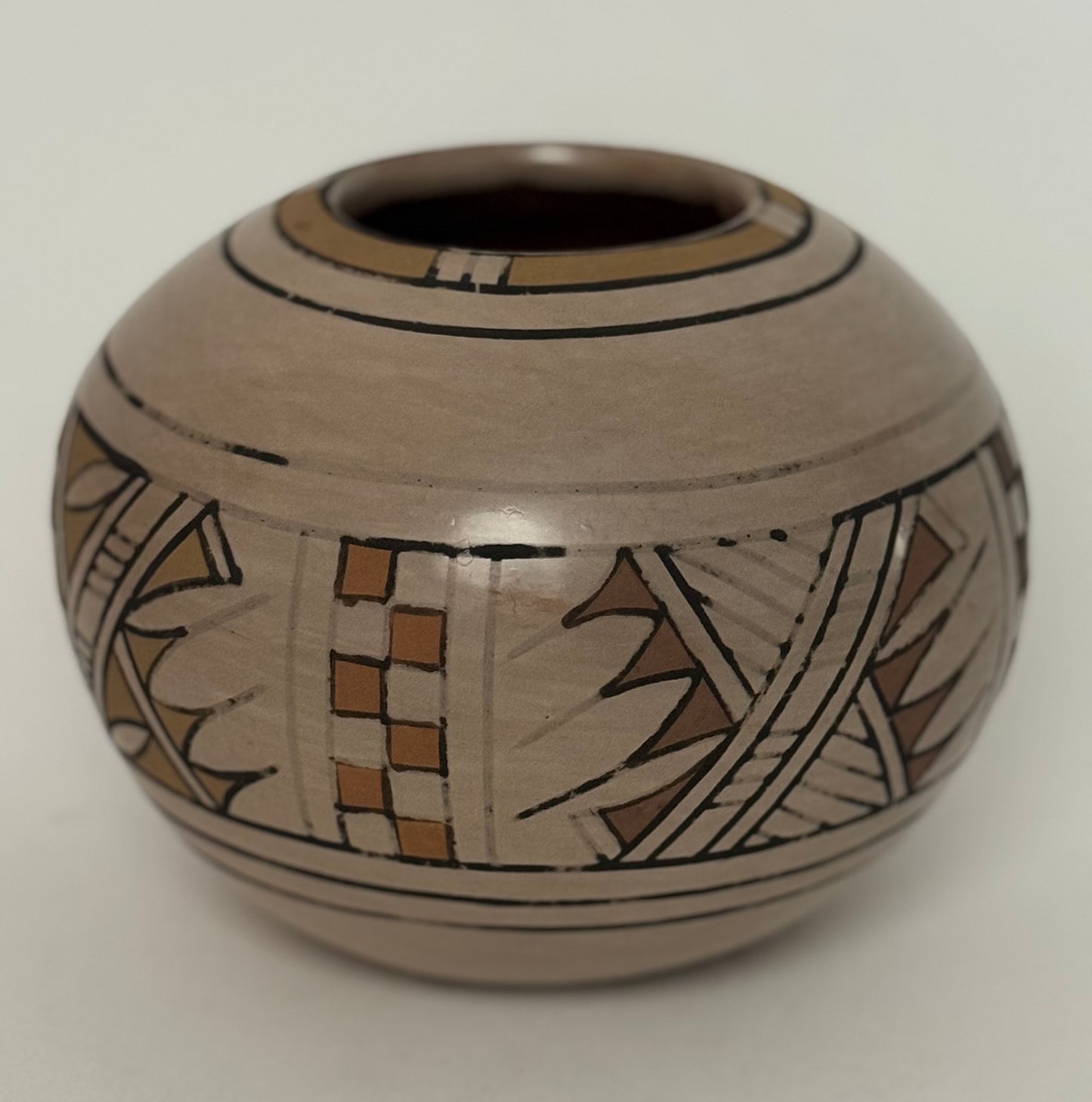 Crucita Gonzalez Calabasa 1921-1999 Blue Corn Polychrome Native American Artist San Ildefonso