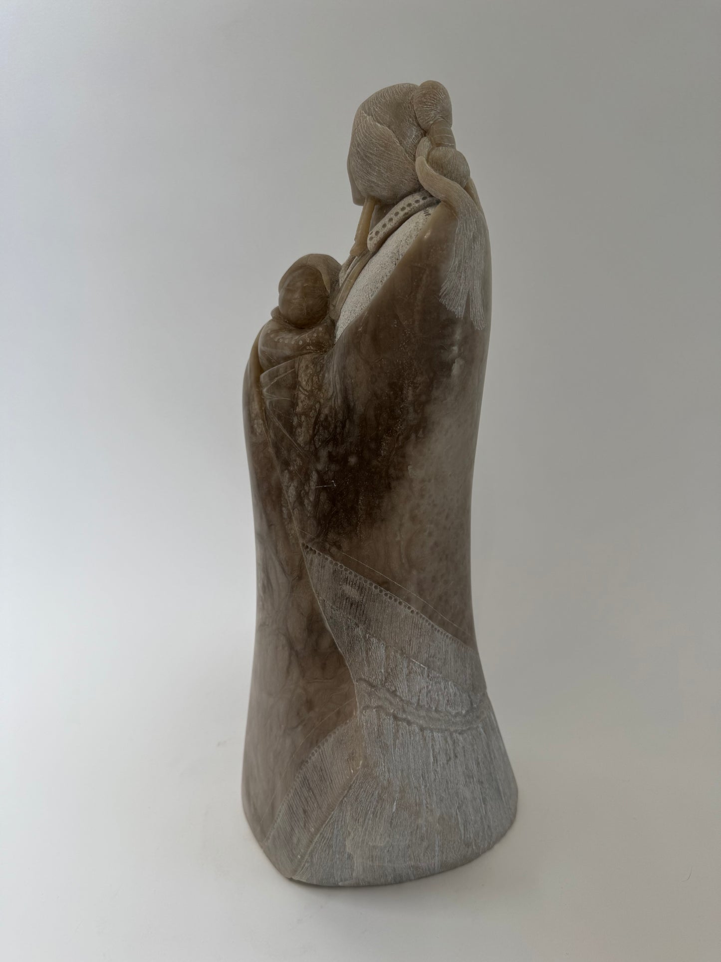 Native American Indian “Mother & Child” Stone Sculpture Alvin Marshall