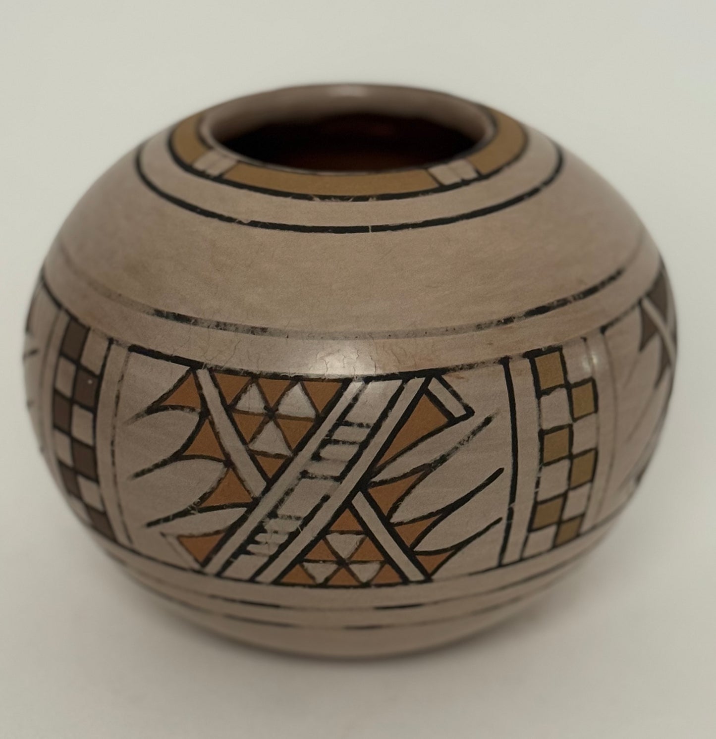 Crucita Gonzalez Calabasa 1921-1999 Blue Corn Polychrome Native American Artist San Ildefonso