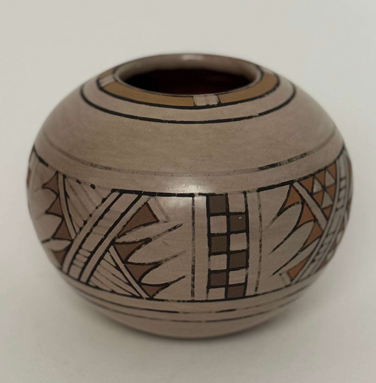 Crucita Gonzalez Calabasa 1921-1999 Blue Corn Polychrome Native American Artist San Ildefonso
