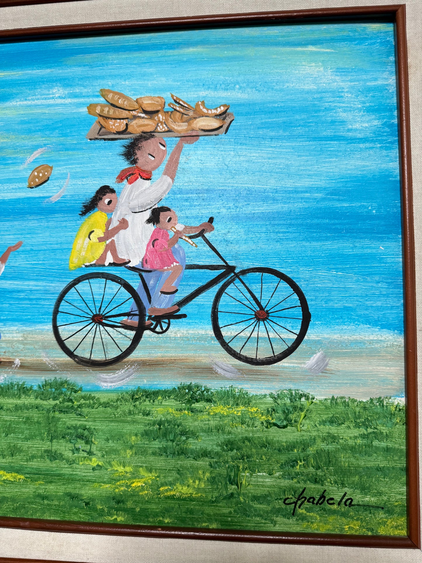 Original Oil on Board “ La Bicicleta” Elizabeth Chubela Haas 1904-2002