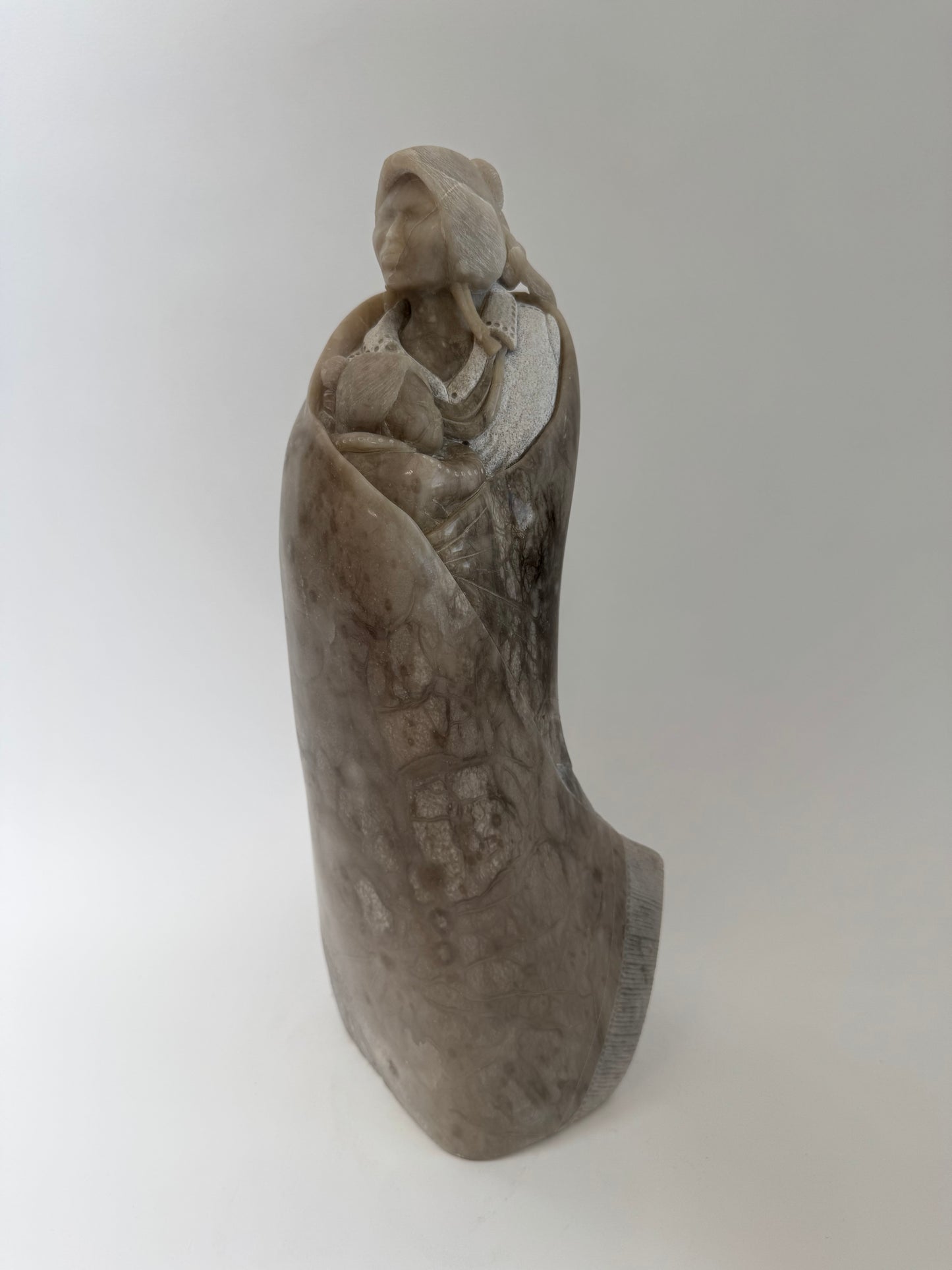 Native American Indian “Mother & Child” Stone Sculpture Alvin Marshall