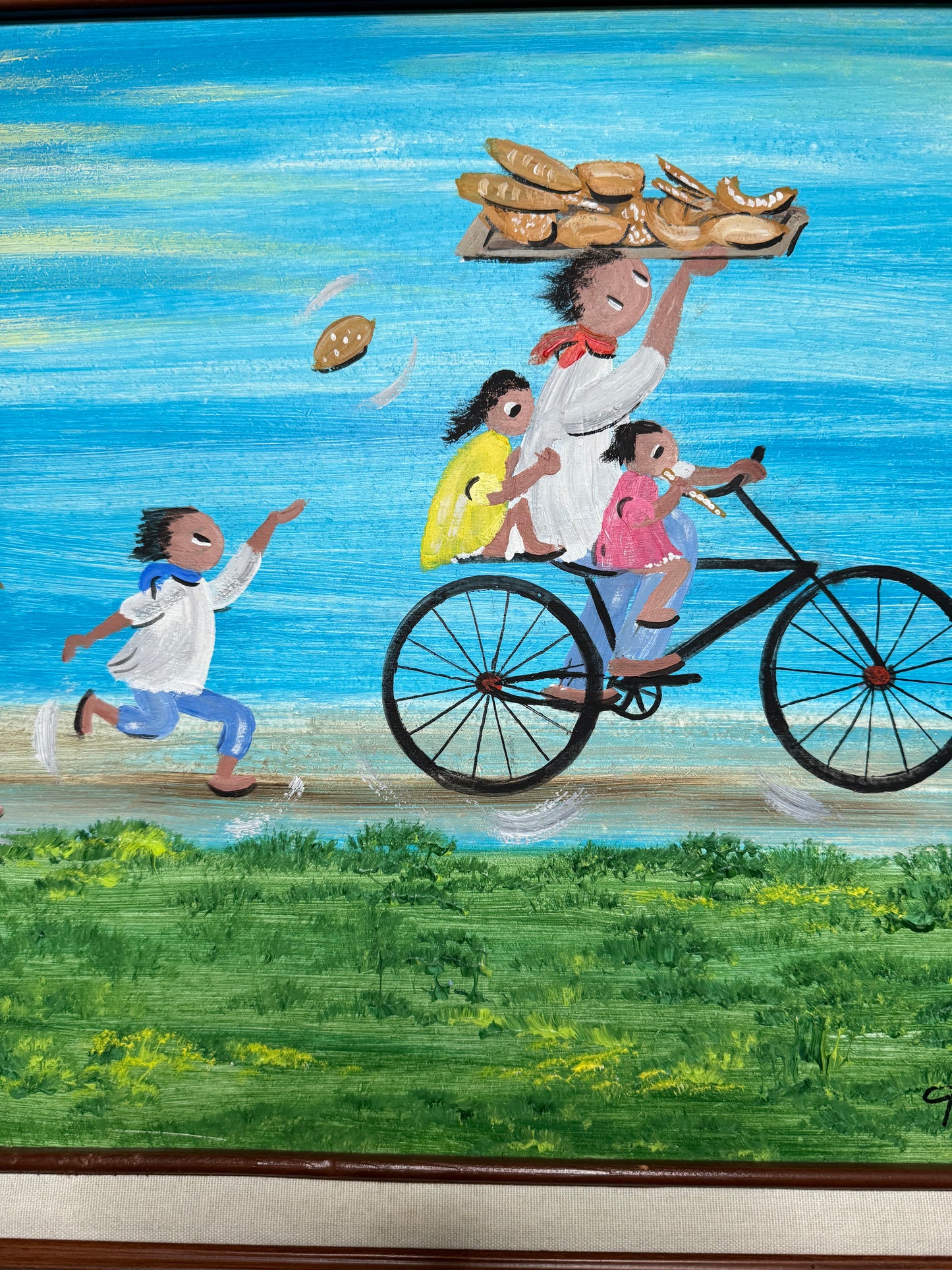 Original Oil on Board “ La Bicicleta” Elizabeth Chubela Haas 1904-2002