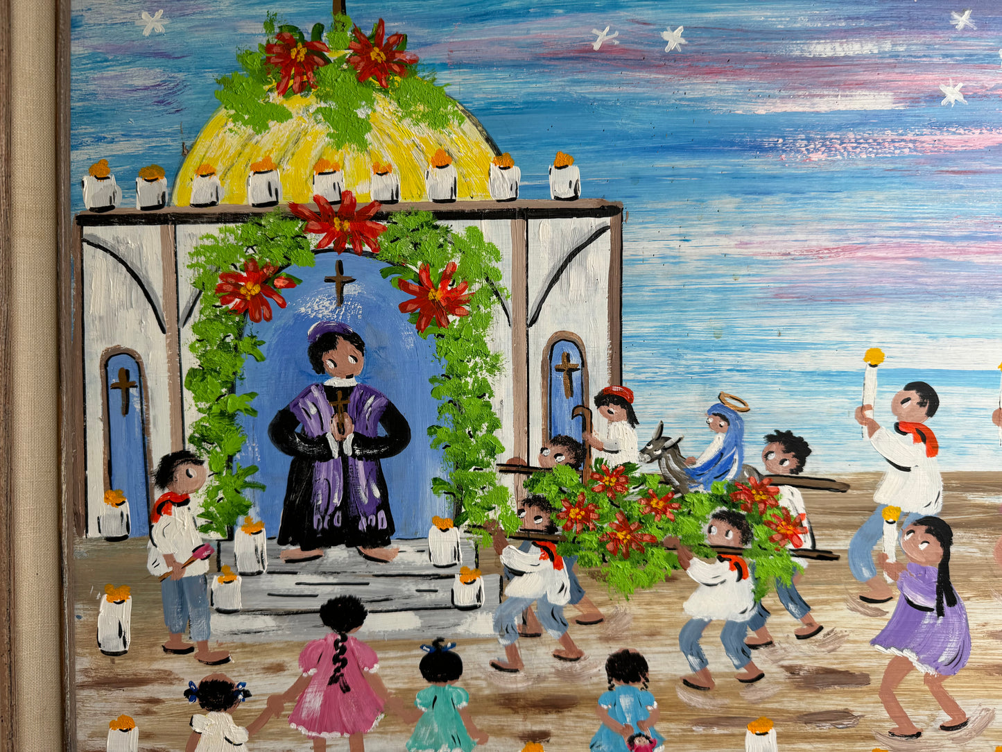 Elizabeth Chubela Haas 1904-2002 Oil on Board “ Flores de Mayo”
