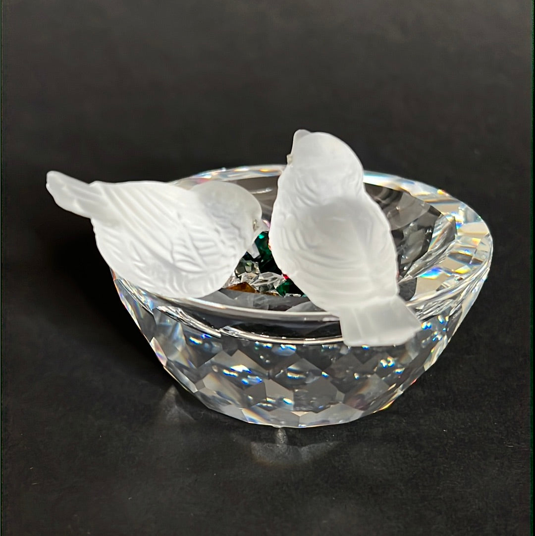 Swarovski Bird Bath Silver Crystals