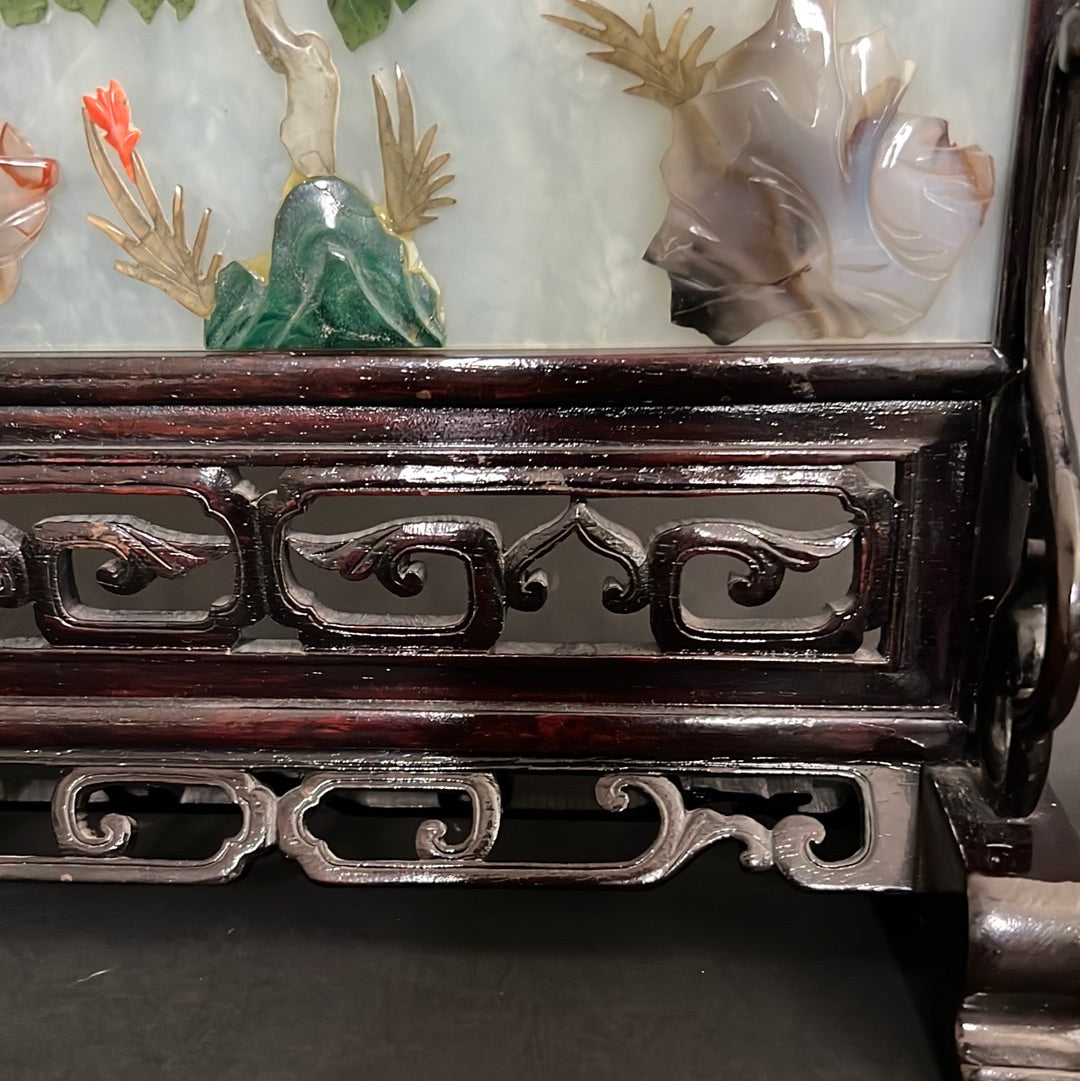 20th C. Rare Pair Chinese Jade Panel