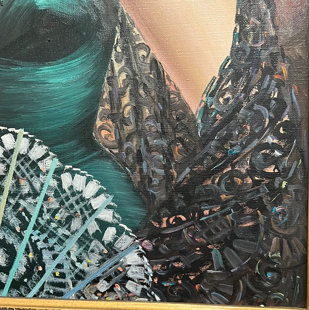 Spanish Lady Oil on Canvas By Cortes