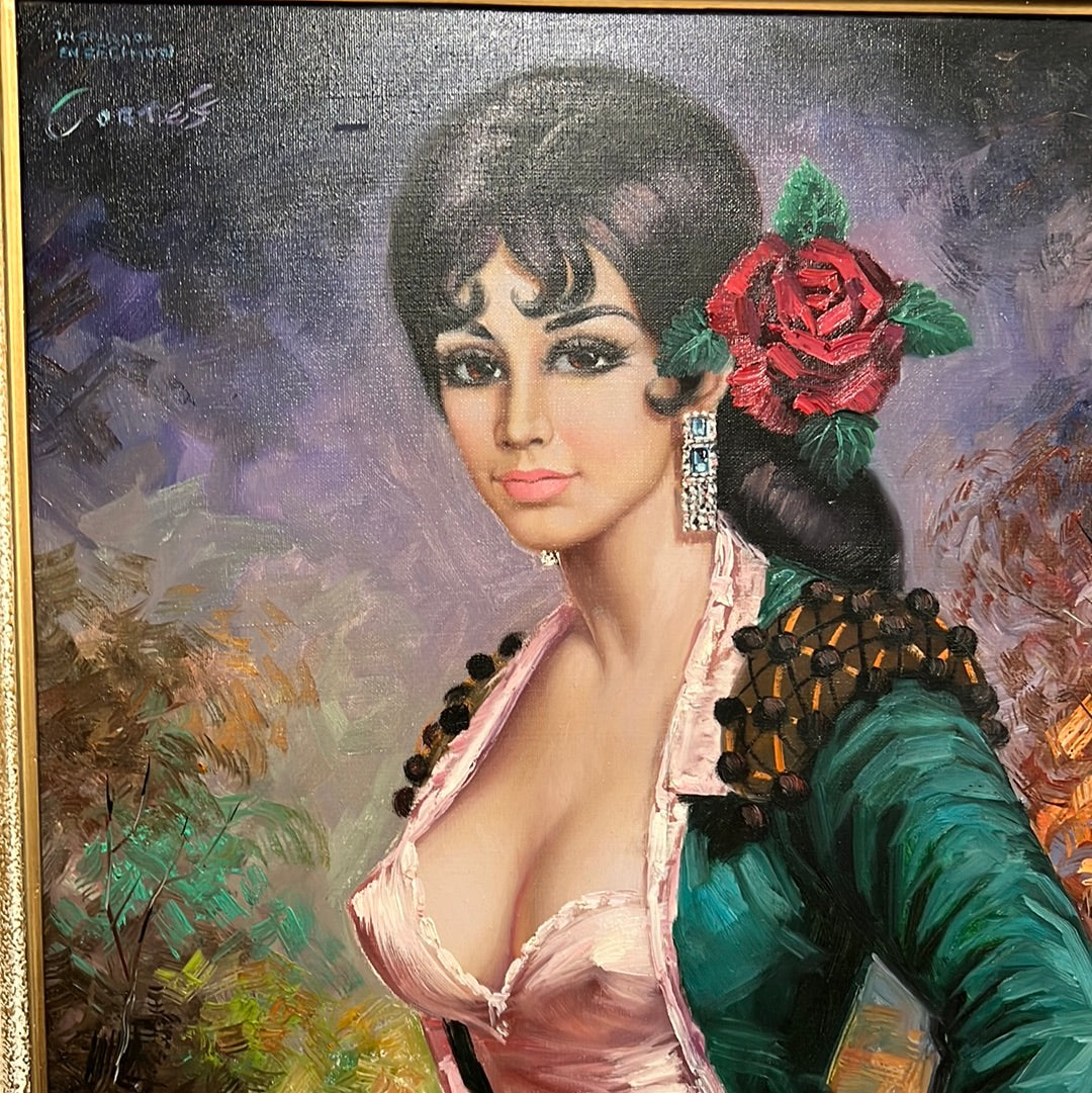 Spanish Art “Inspirado” Cortes Oil on Canvas