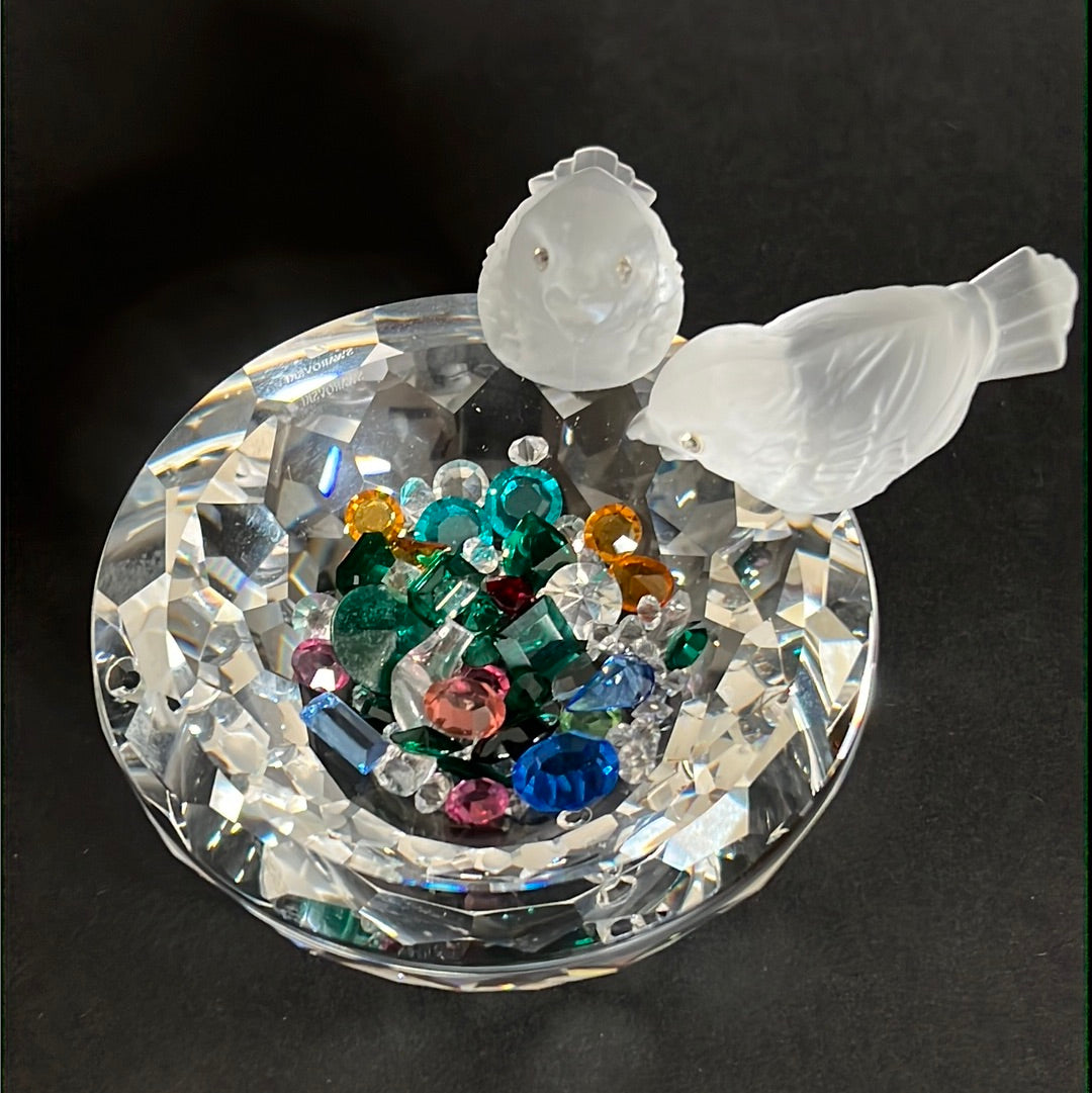 Swarovski Bird Bath Silver Crystals