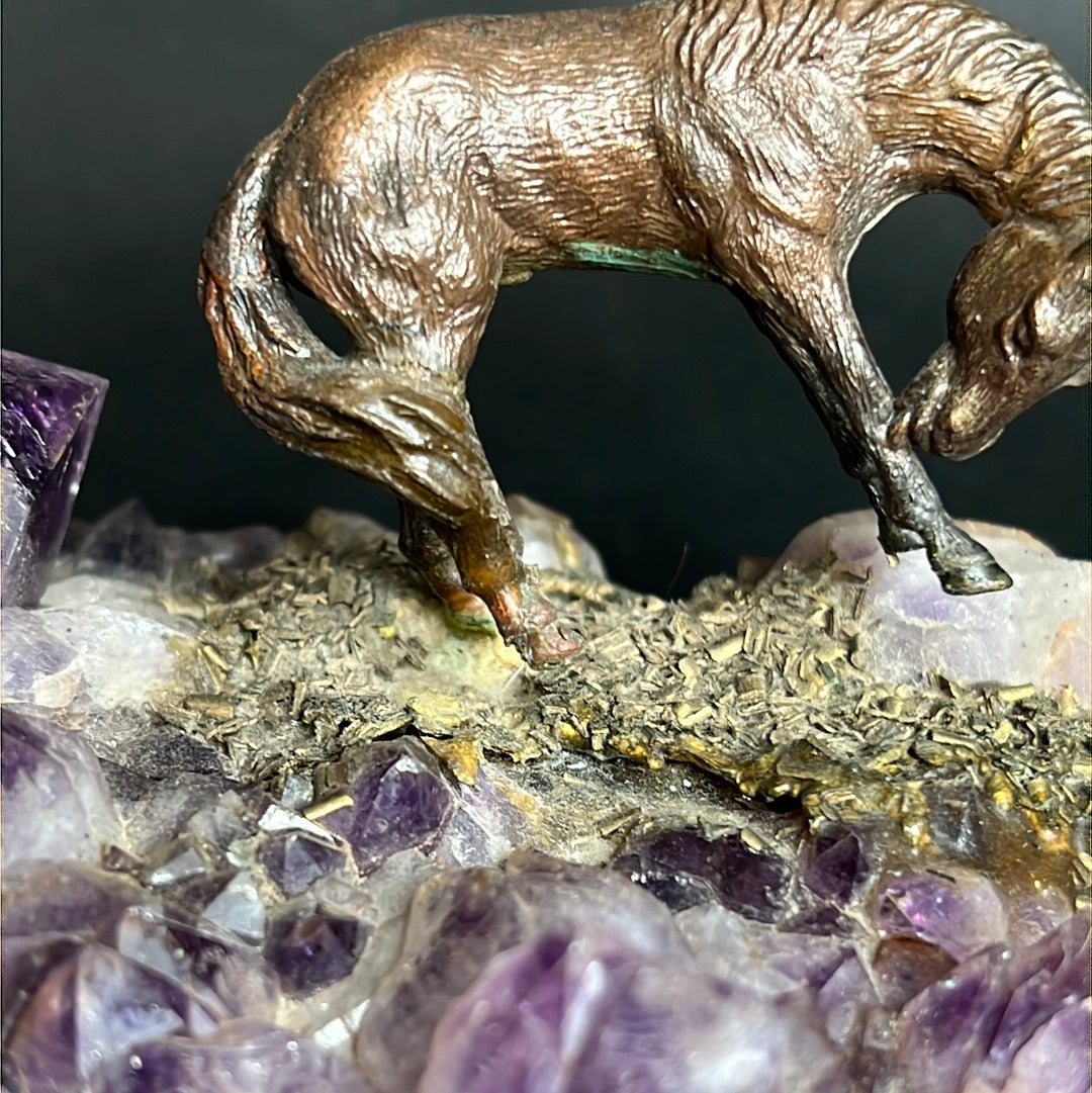 Richard Bell Smith Contemporary Bonzai & Raw Amethyst Sculpture Art