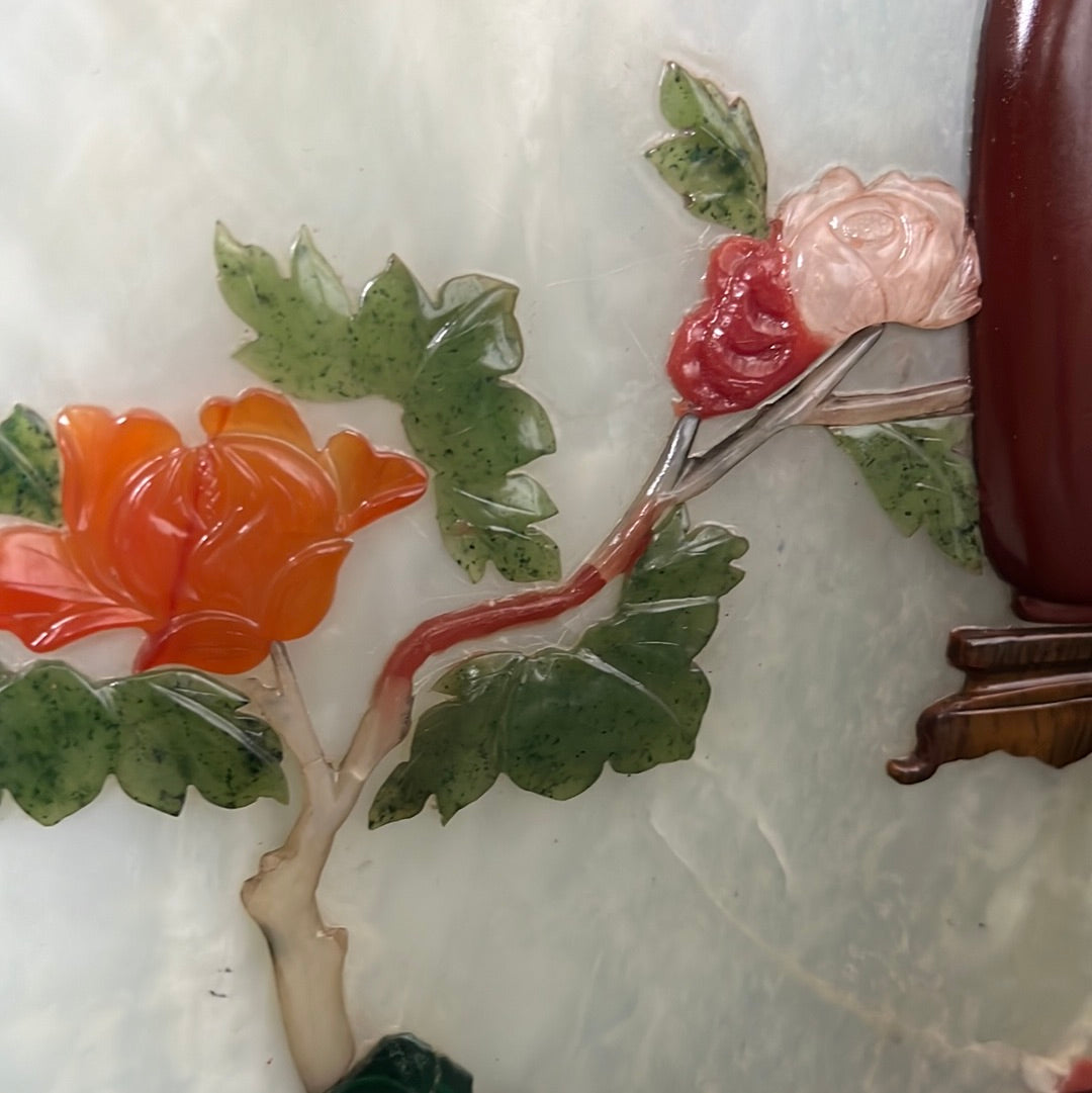 20th C. Rare Pair Chinese Jade Panel