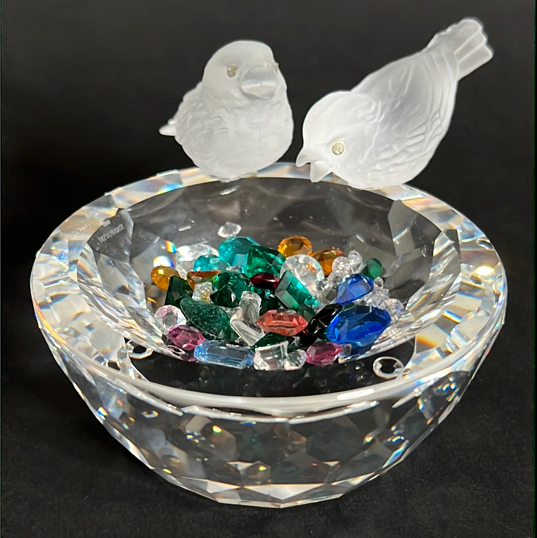 Swarovski Bird Bath Silver Crystals