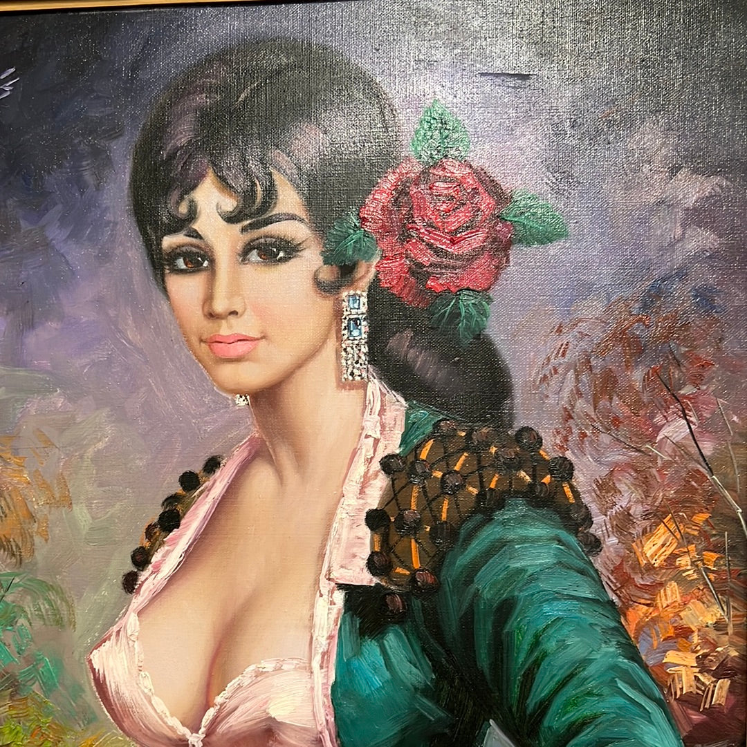 Spanish Art “Inspirado” Cortes Oil on Canvas