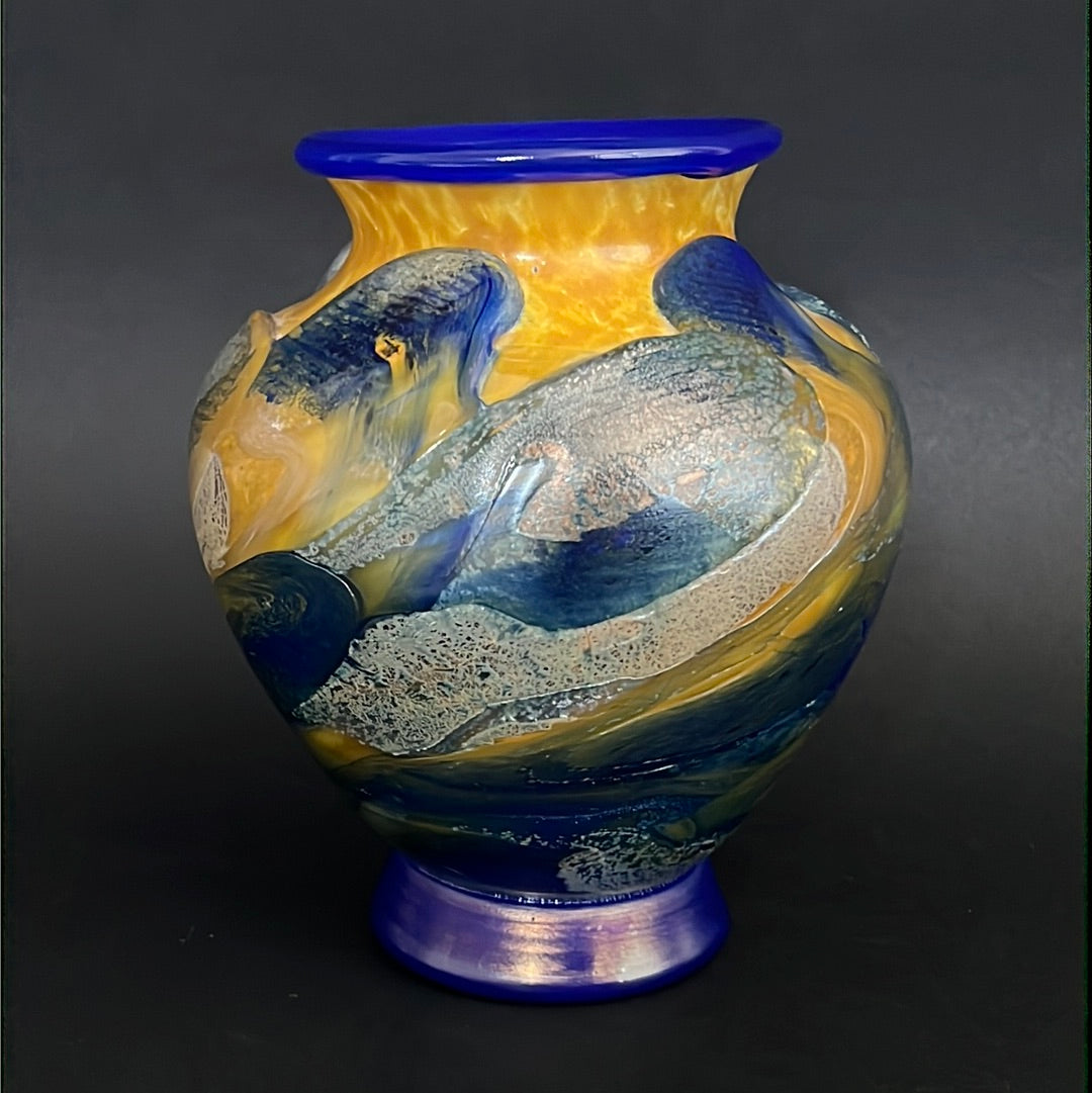 Exquisite Multicolored Eze Village French Vase