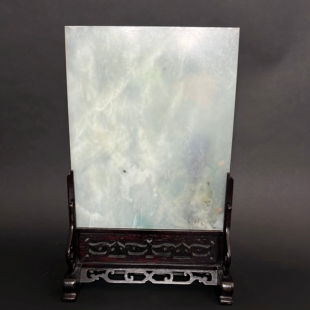 20th C. Rare Pair Chinese Jade Panel