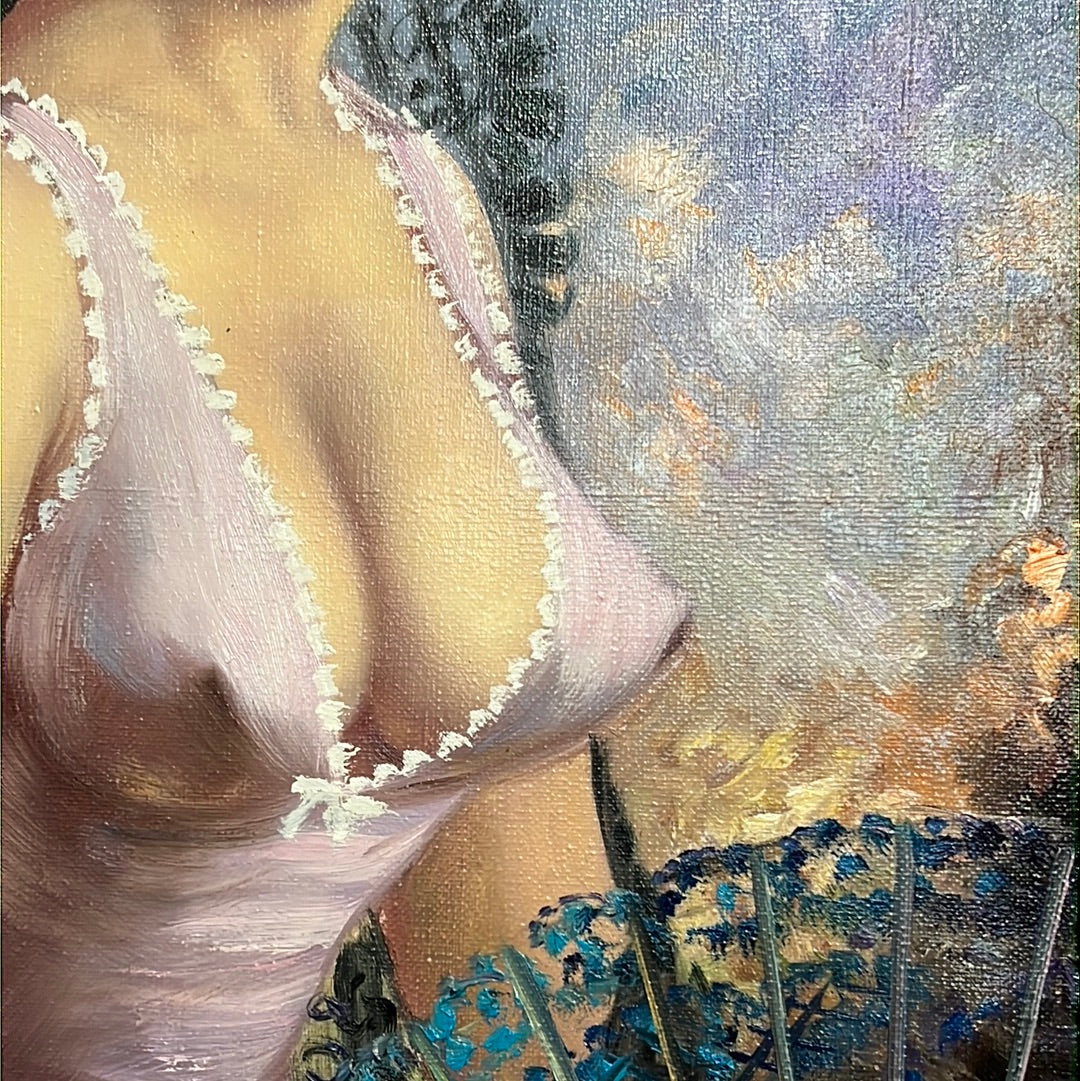 Spanish Lady By Cortes Oil On Canvas