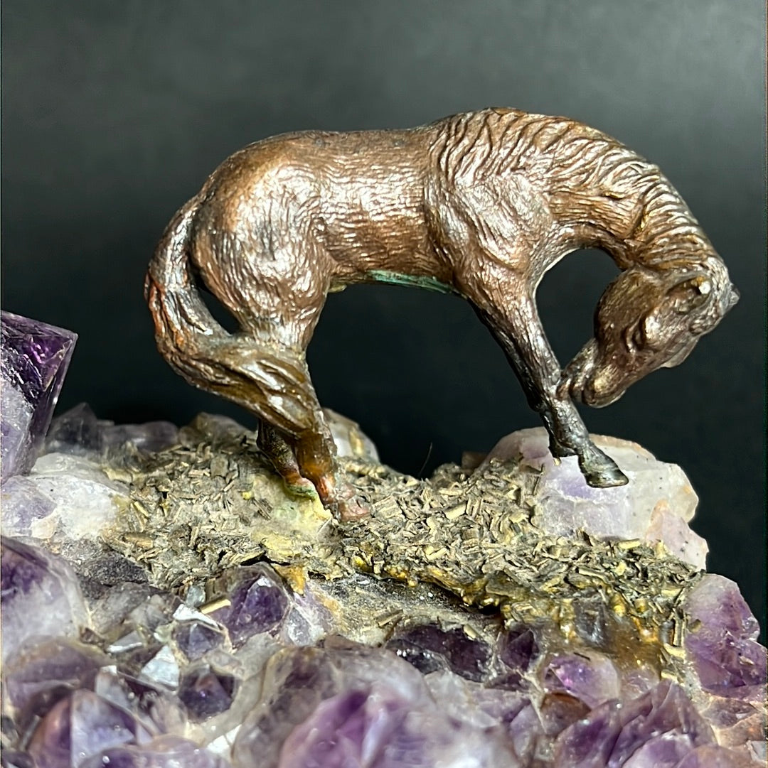 Richard Bell Smith Contemporary Bonzai & Raw Amethyst Sculpture Art