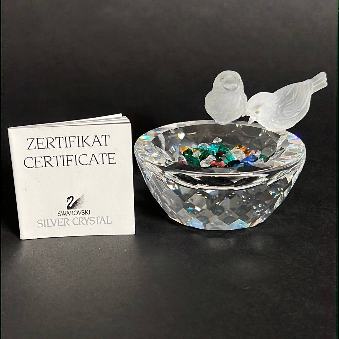 Swarovski Bird Bath Silver Crystals