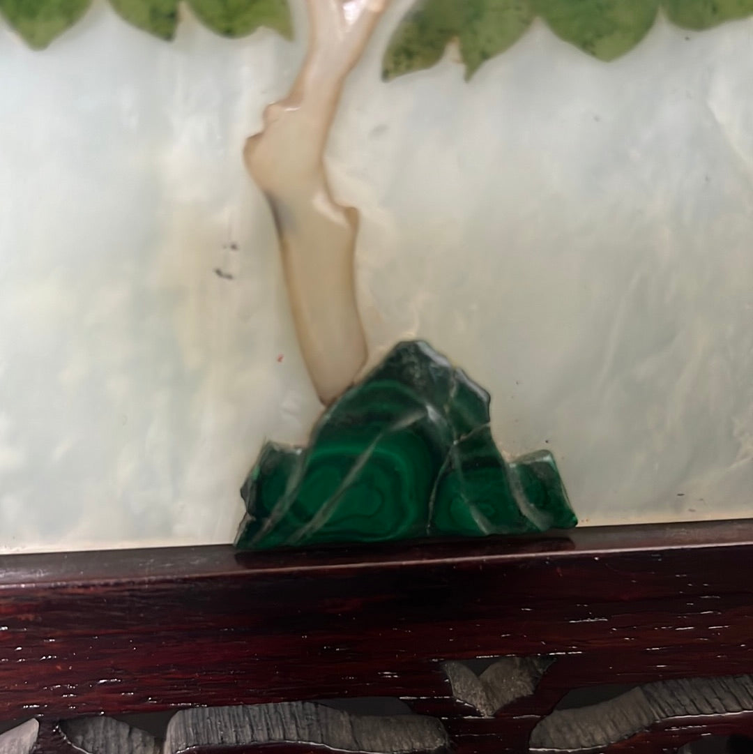 20th C. Rare Pair Chinese Jade Panel