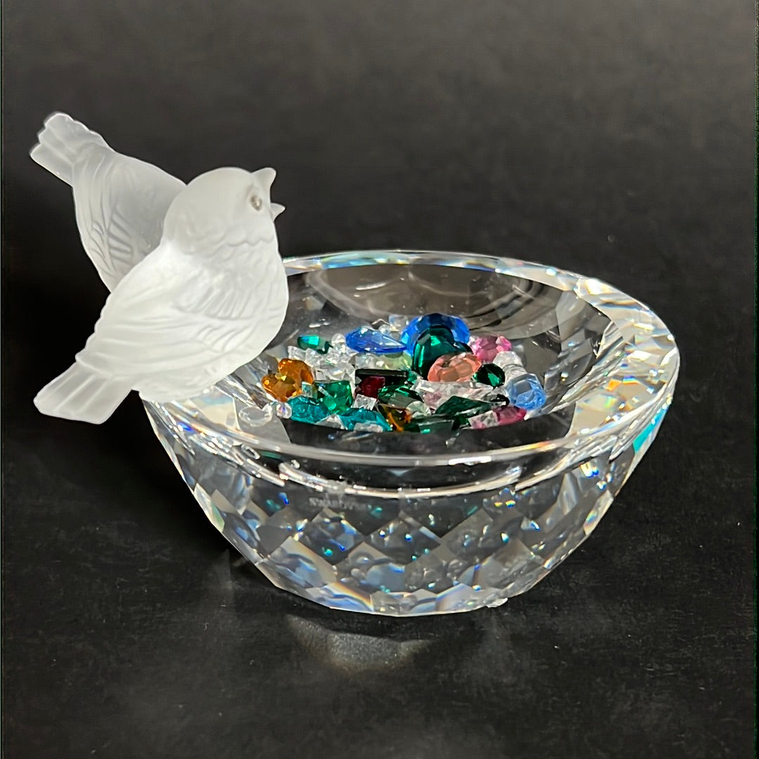 Swarovski Bird Bath Silver Crystals