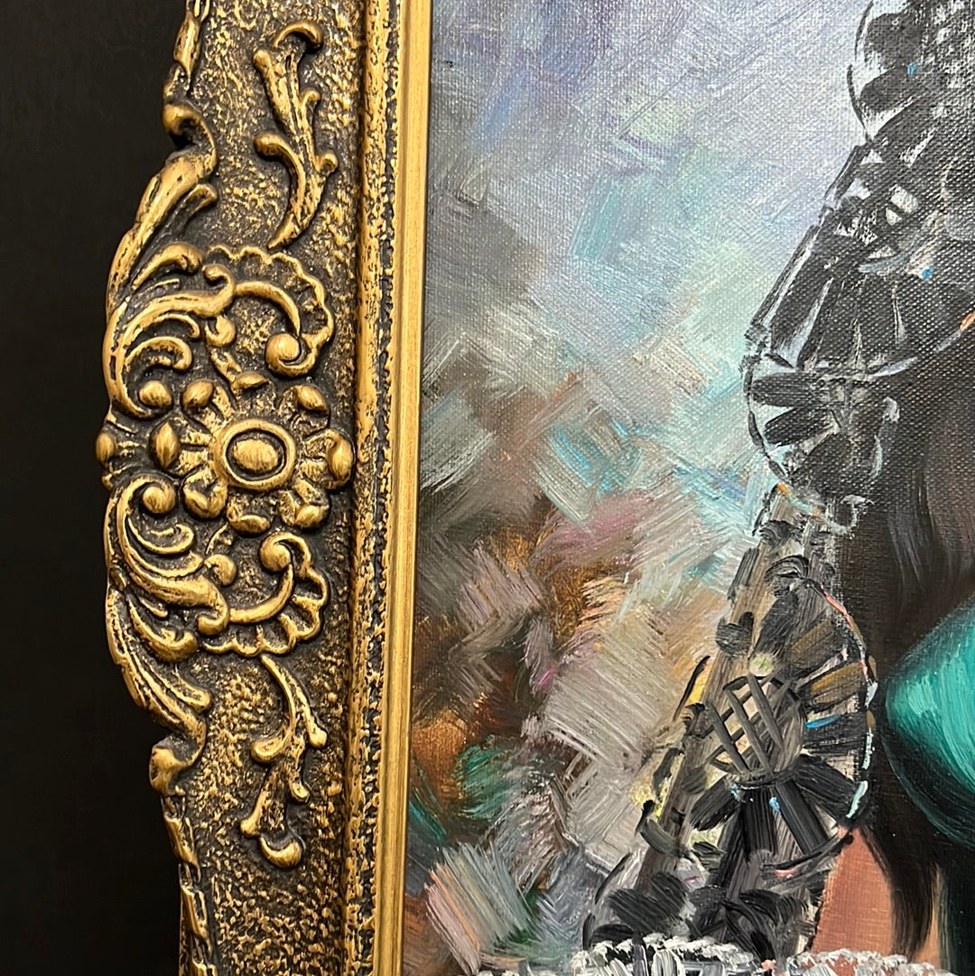 Spanish Lady Oil on Canvas By Cortes