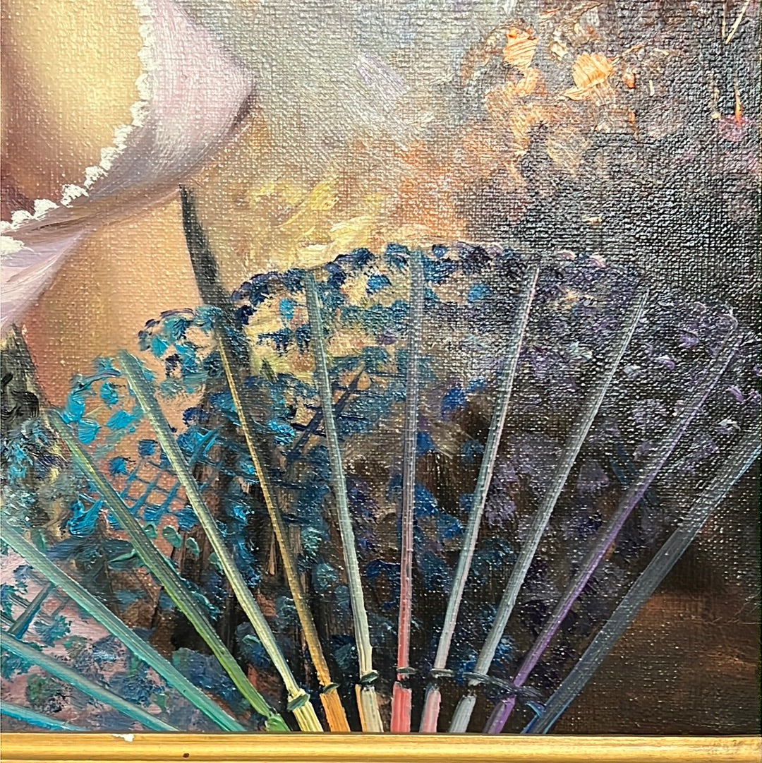 Spanish Lady By Cortes Oil On Canvas