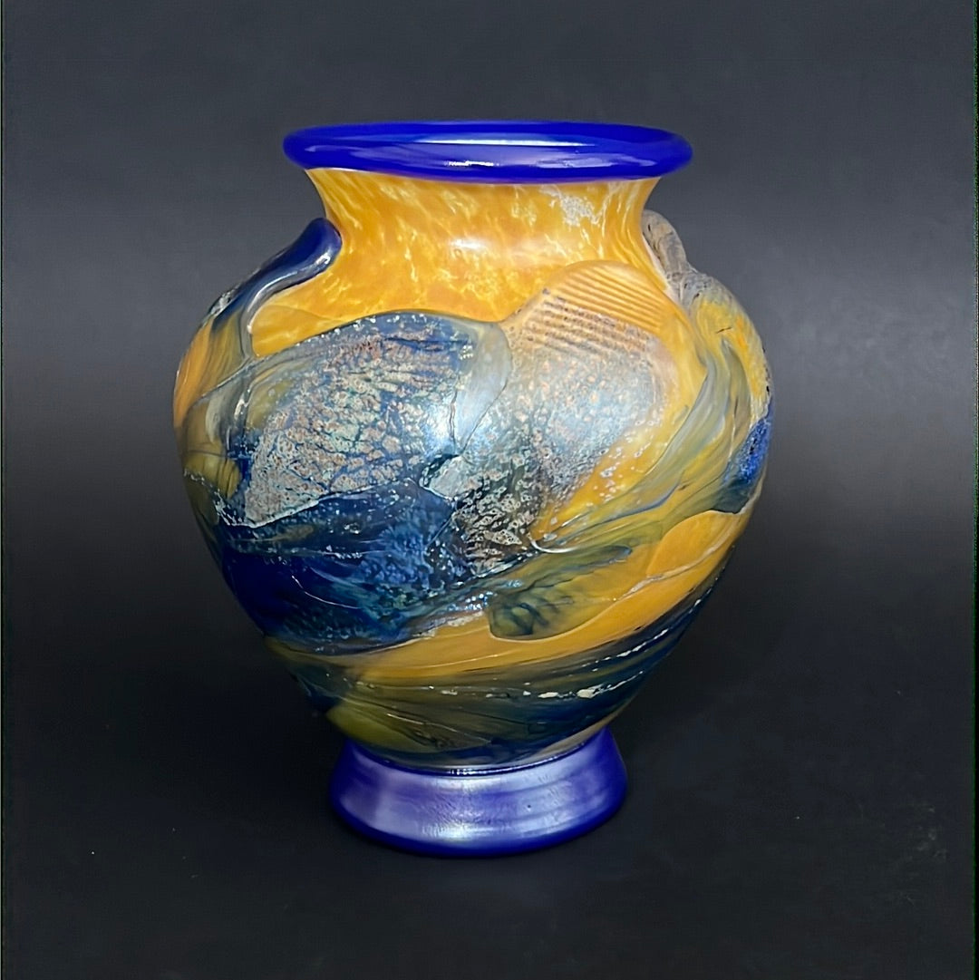 Exquisite Multicolored Eze Village French Vase