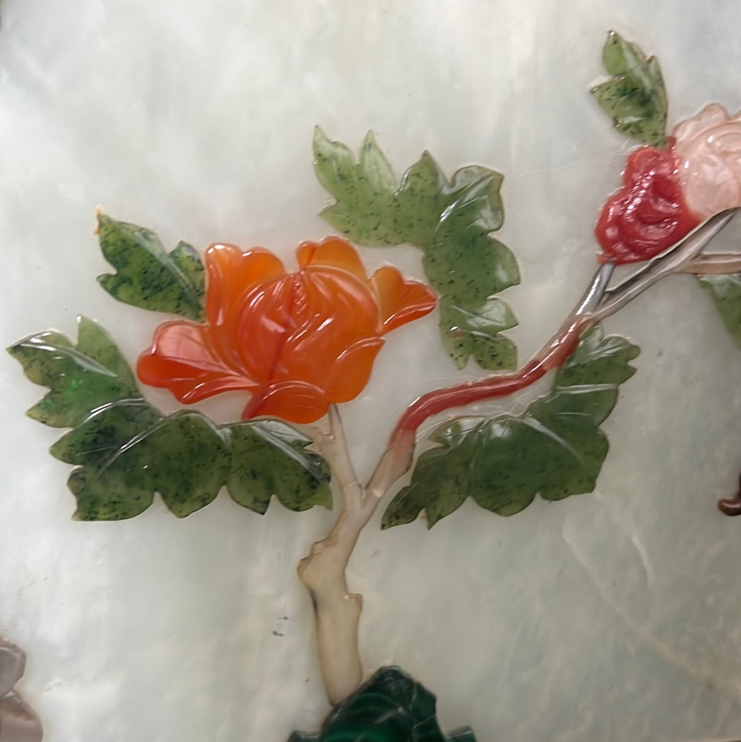 20th C. Rare Pair Chinese Jade Panel