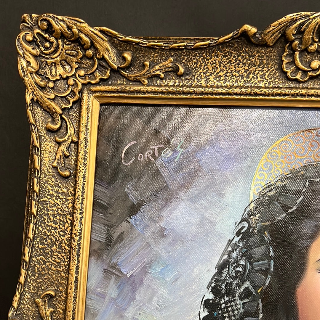 Spanish Lady Oil on Canvas By Cortes
