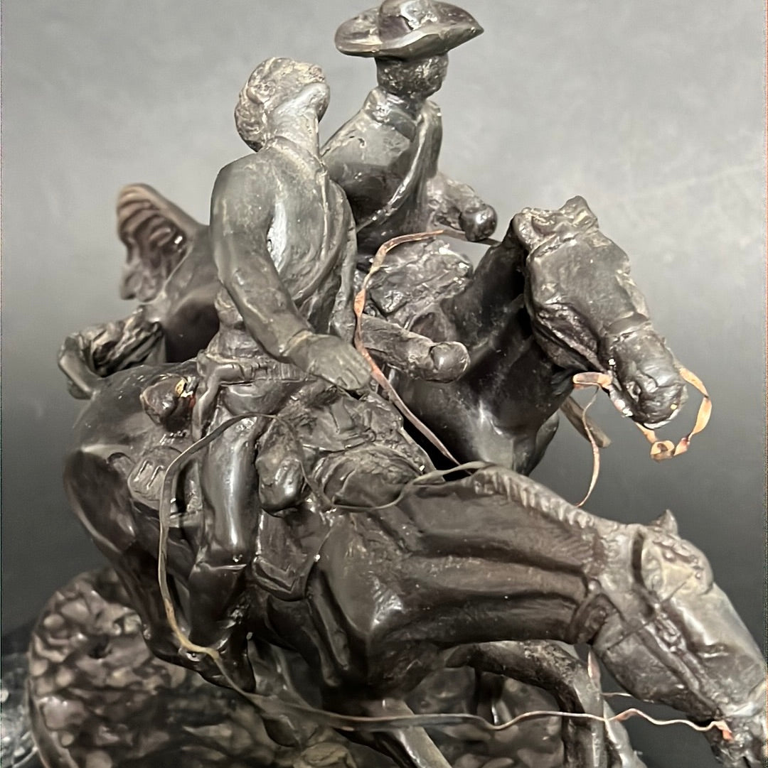 Frederic Remington “The Wounded Bunkie “ Bronze Statue 1861-1909