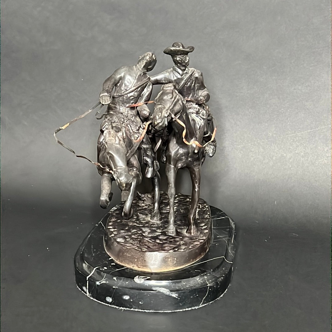 Frederic Remington “The Wounded Bunkie “ Bronze Statue 1861-1909