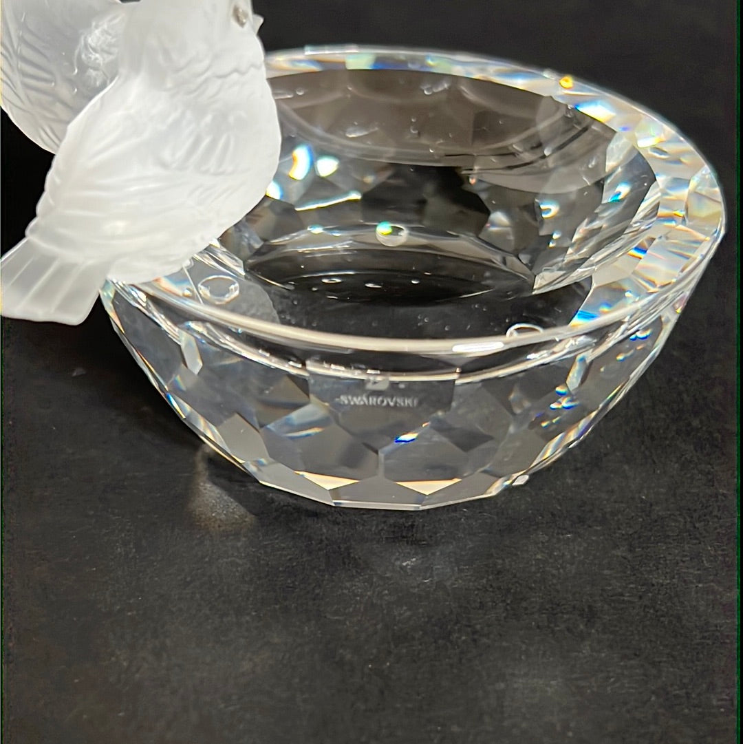 Swarovski Bird Bath Silver Crystals