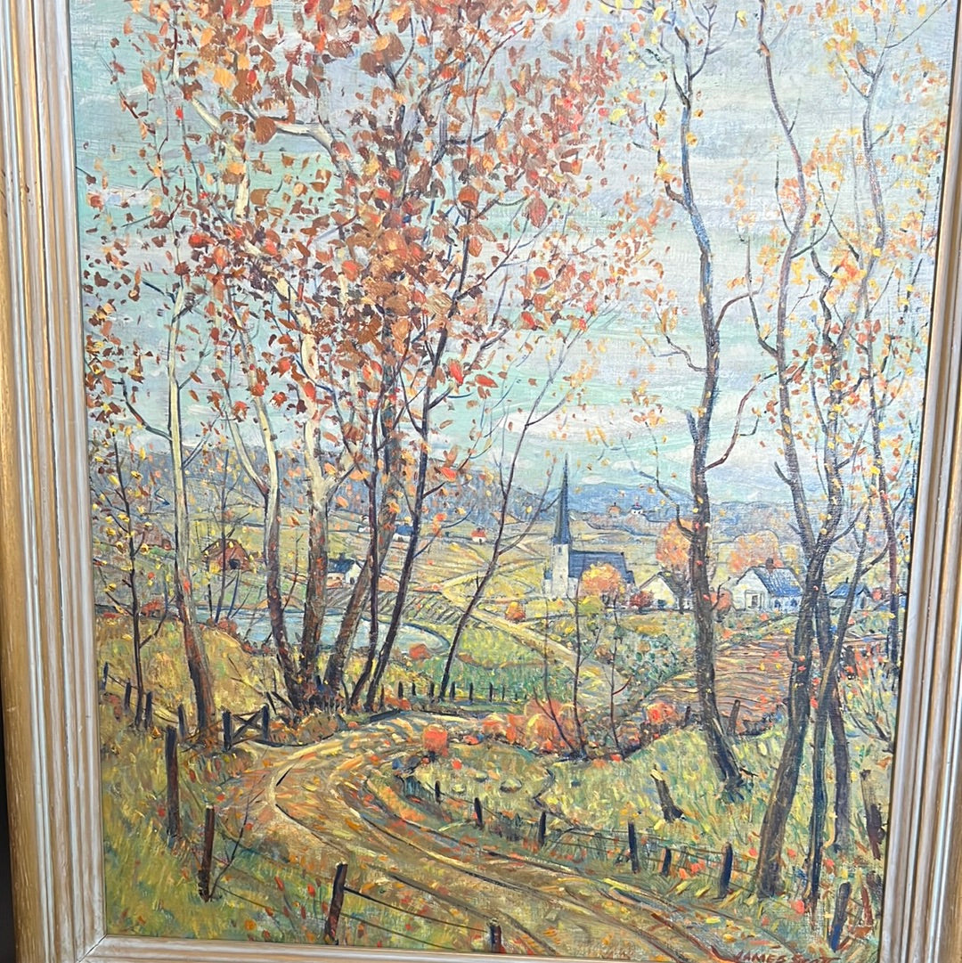 James Scott “ New England Fall” Oil on Canvas