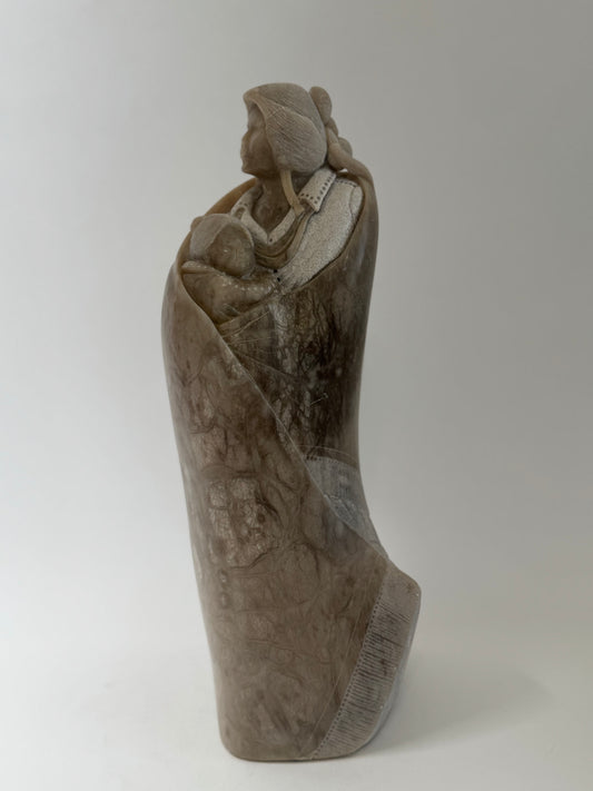 Native American Indian “Mother & Child” Stone Sculpture Alvin Marshall