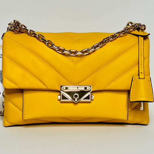 Michael Kors CECE Sunflower MD CNV Chain Shoulder Leather