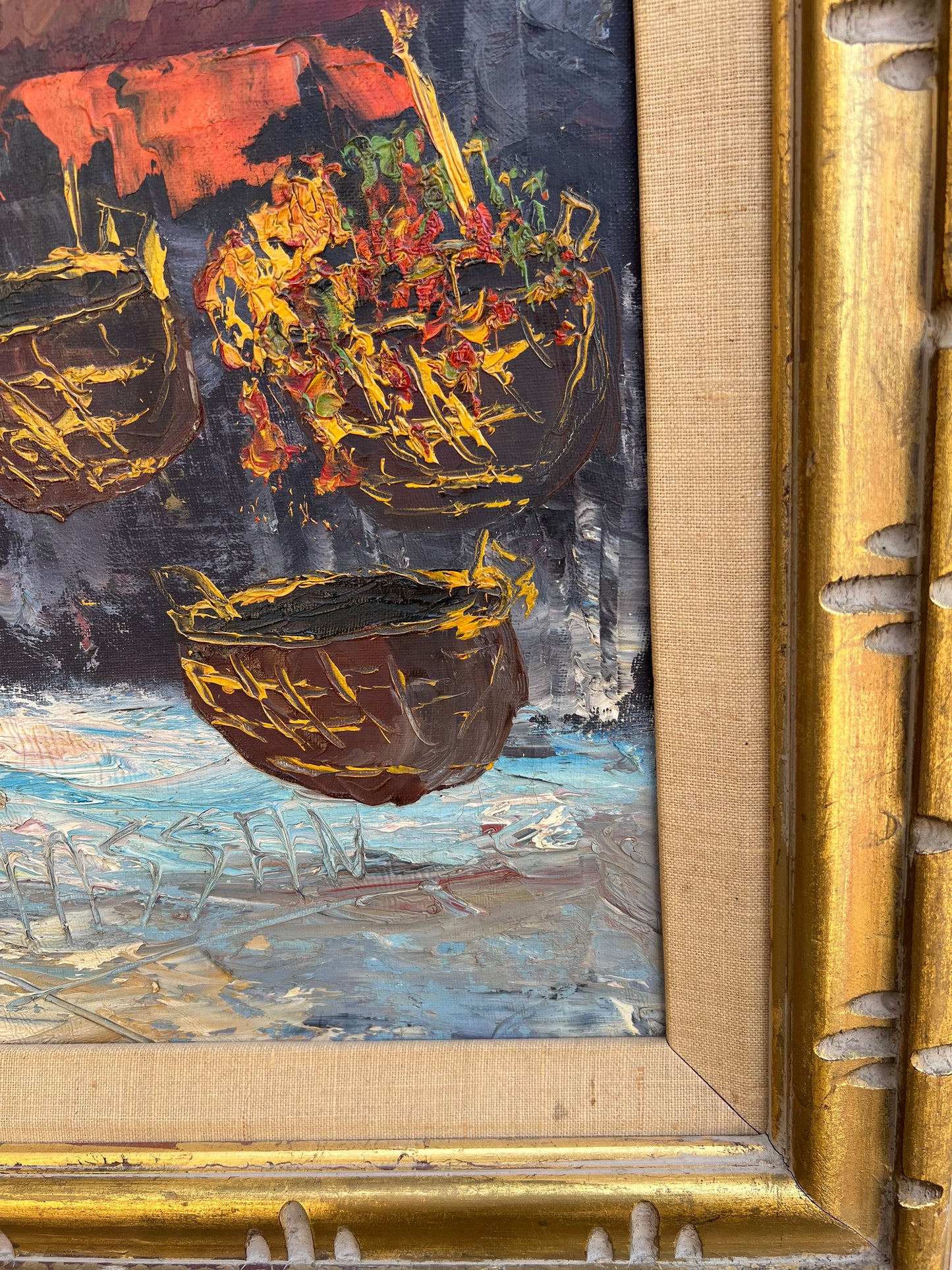 Original Heavily Textured Oil Painting By Hassan