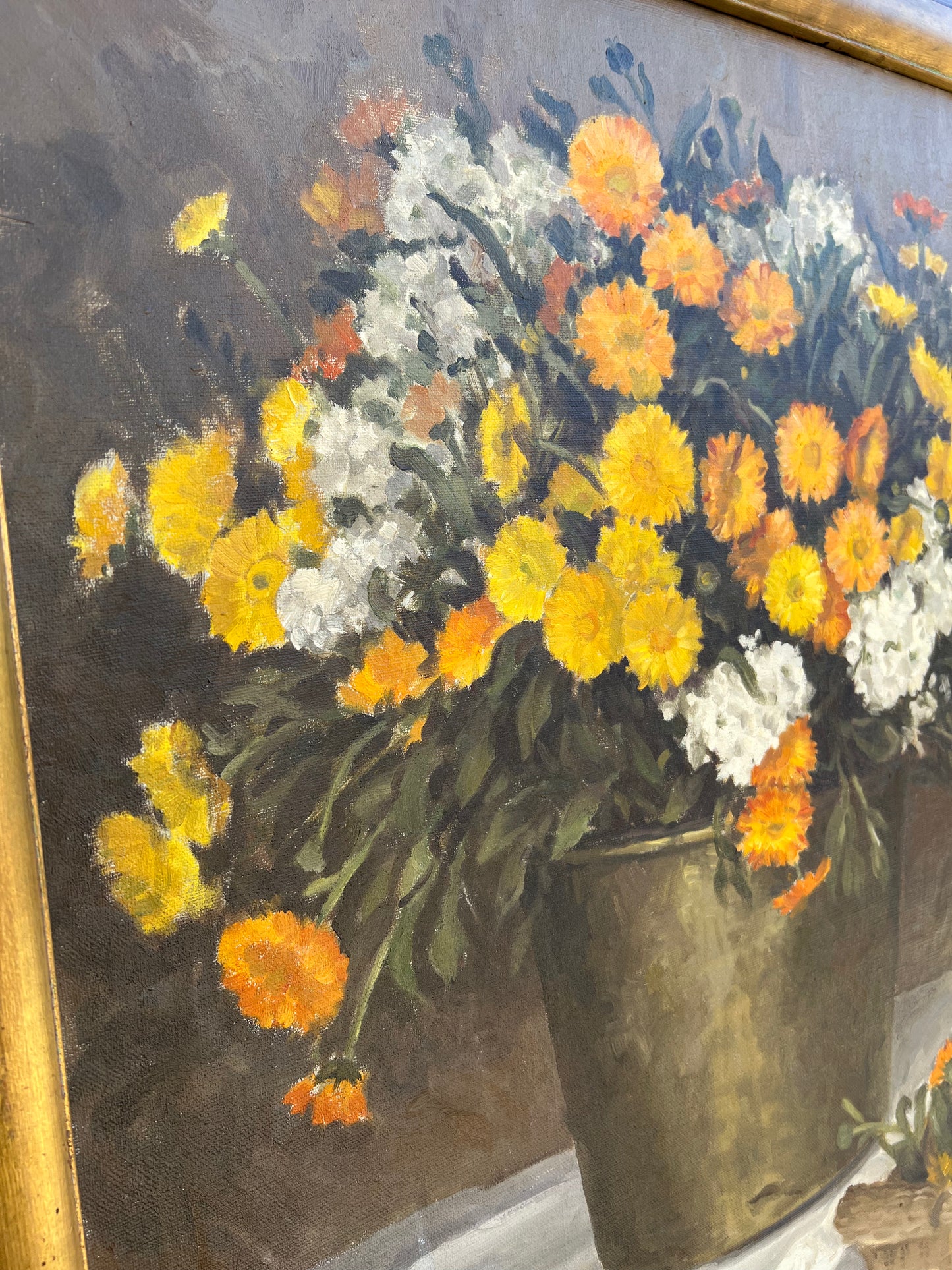 Original Oil Painting Jean Wilson 1973 “ Floral Still Life”