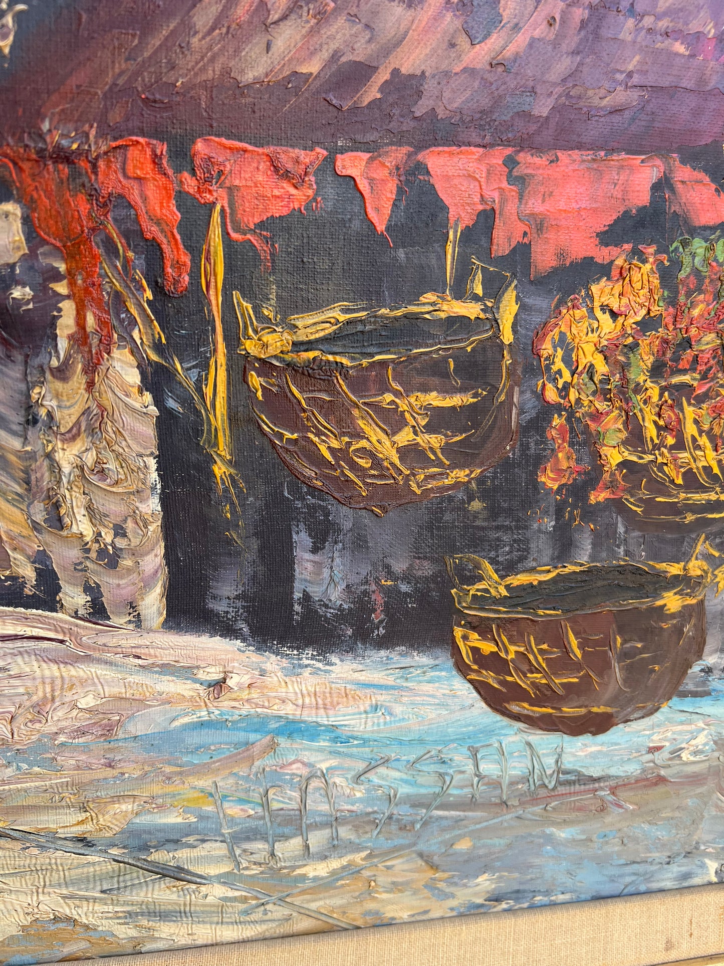 Original Heavily Textured Oil Painting By Hassan