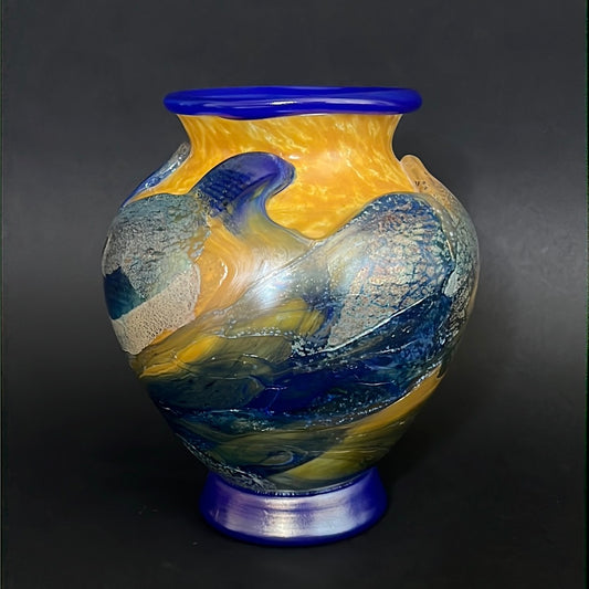 Exquisite Multicolored Eze Village French Vase