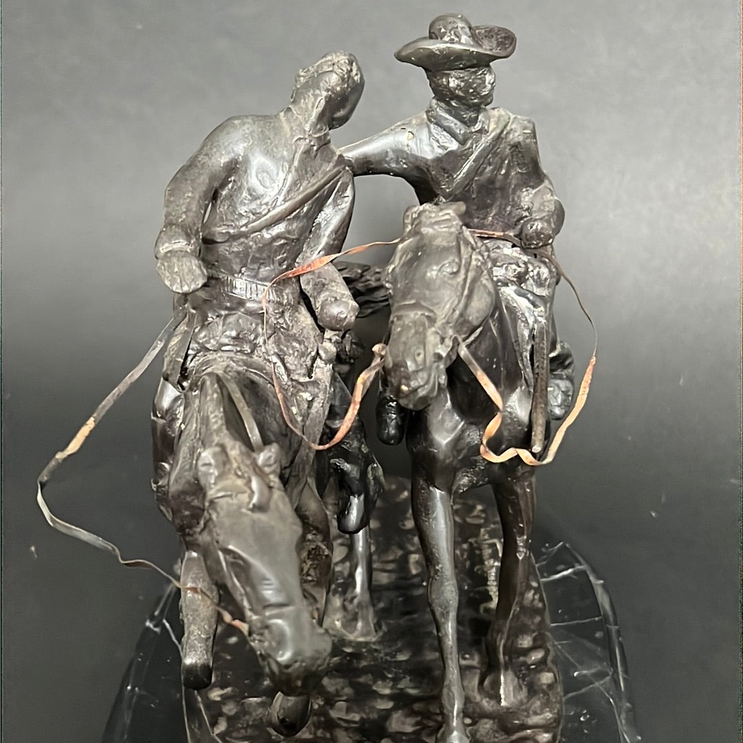 Frederic Remington “The Wounded Bunkie “ Bronze Statue 1861-1909