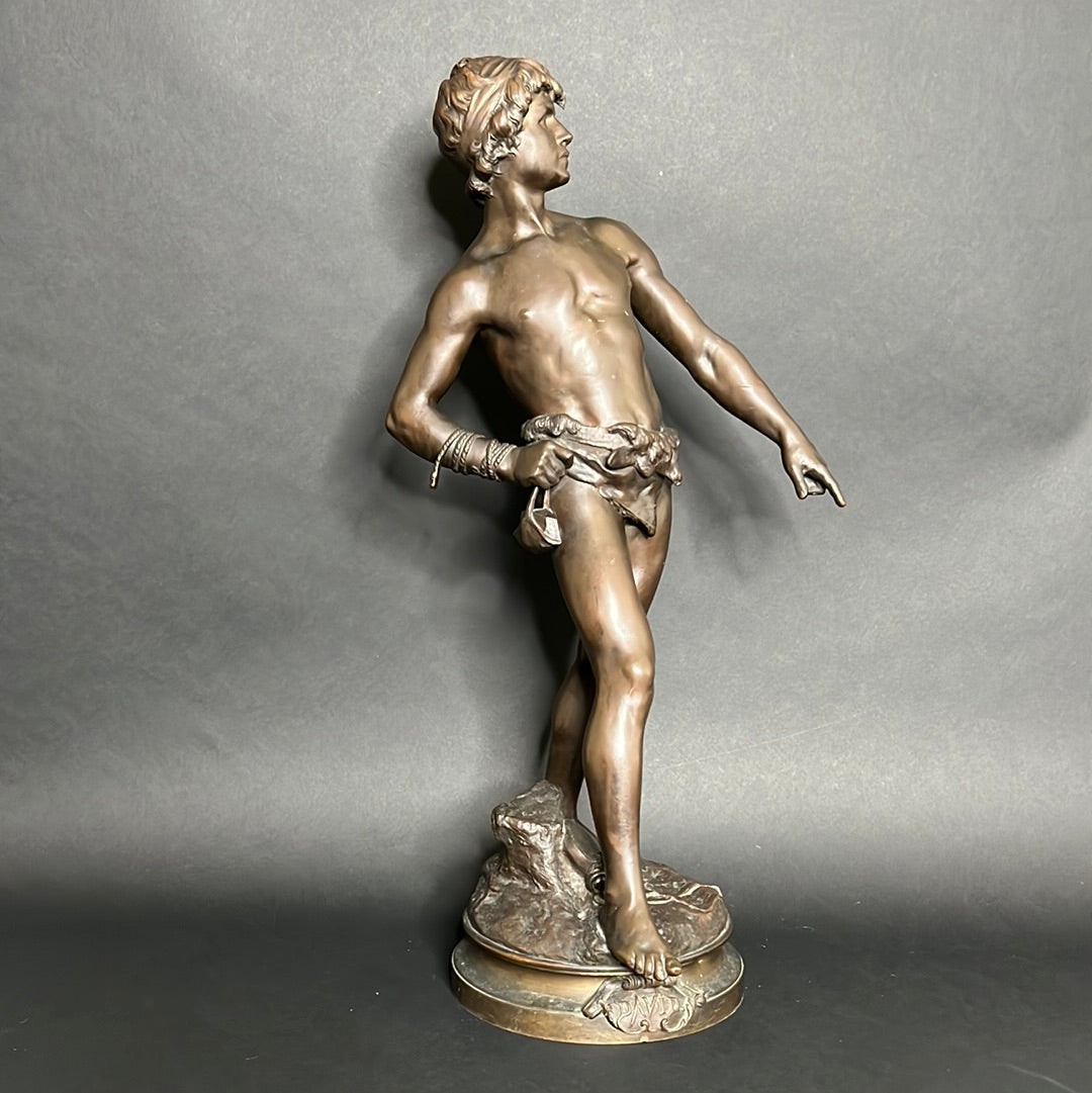 Moreau Louis Auguste Patinated Cast Bronze