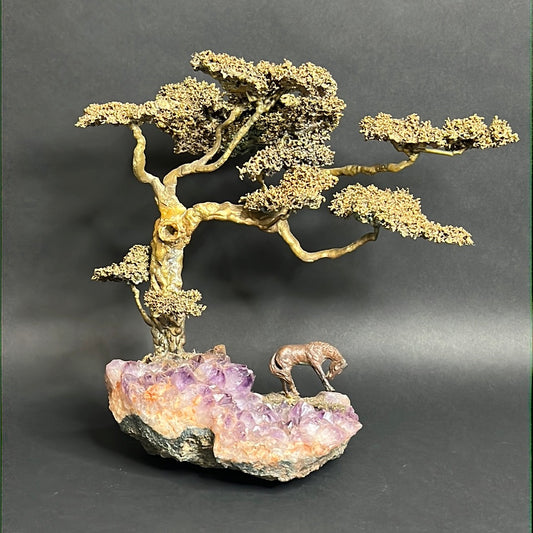 Richard Bell Smith  Contemporary Bonzai & Raw Amethyst Sculpture Art